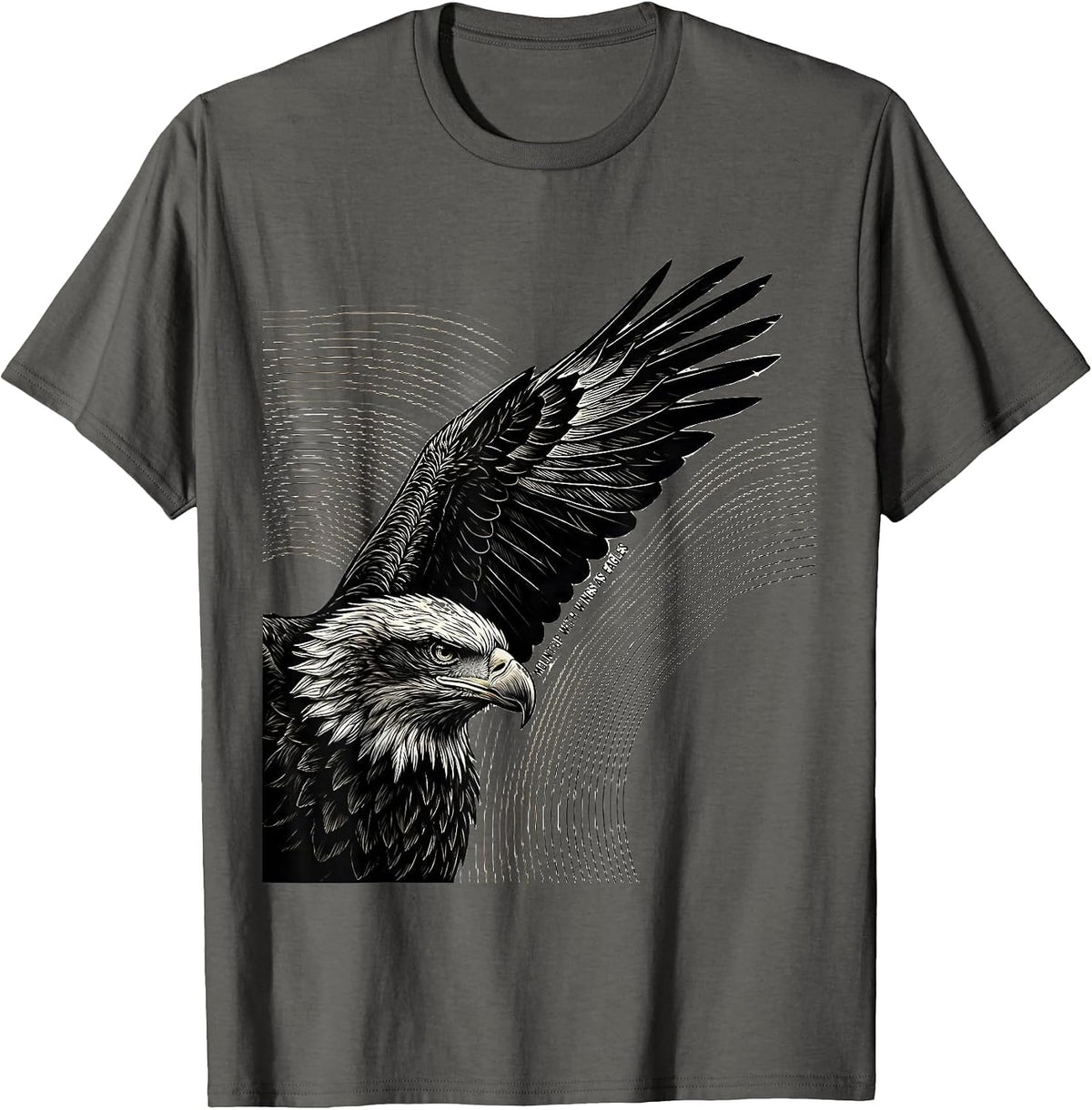 Mount Up With Wings As Eagles Line Art Eagle Lover Faith T-Shirt - Asphalt Grey
