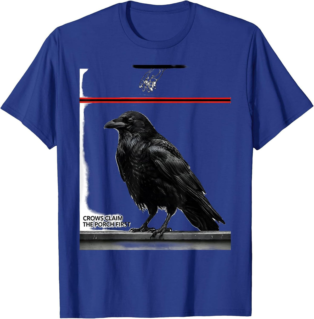 Men's Crows Claim The Porch First Dark Humor Crow Lover Gothic T-Shirt - Royal Blue