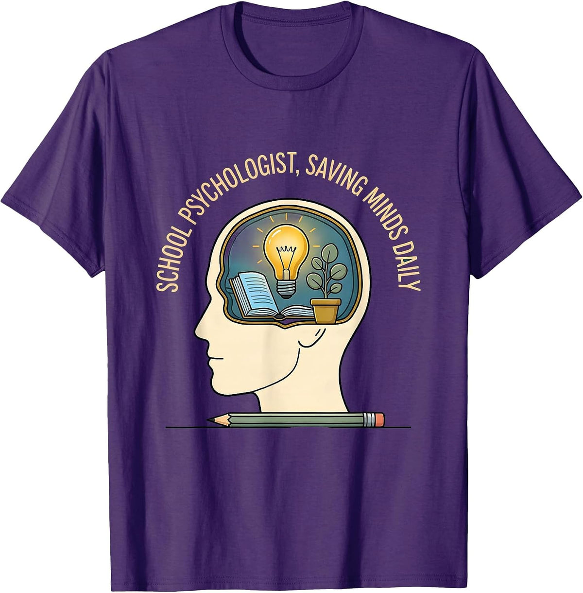 School Psychologist Saving Minds Daily Design T-Shirt - Purple