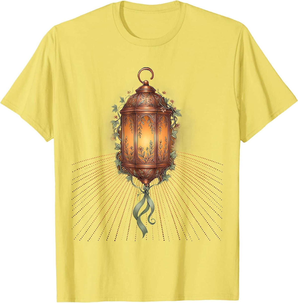 Men's Dear Person Behind Me Lantern Path Illustration T-Shirt - Lemon Yellow