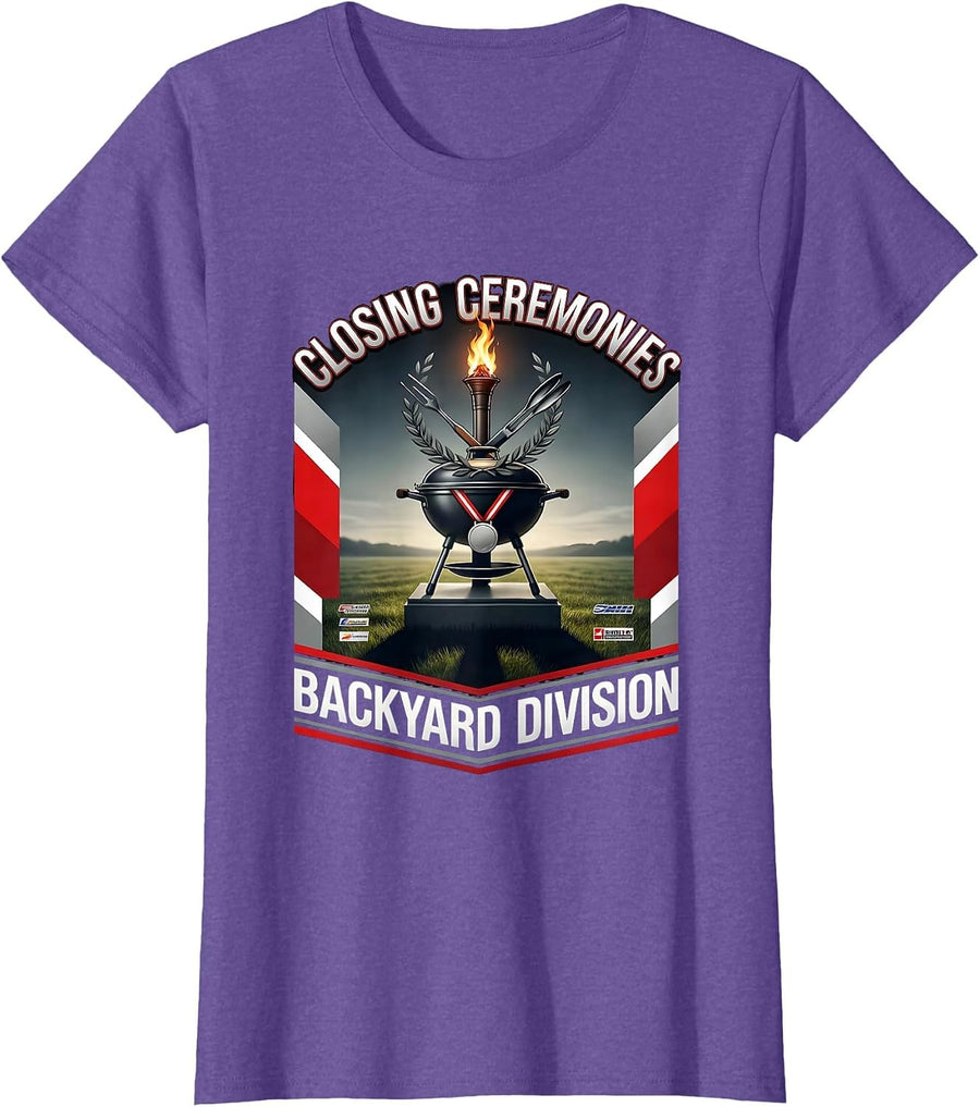 Closing Ceremonies Backyard Division Racing Grill Dad T-Shirt - Purple Heather