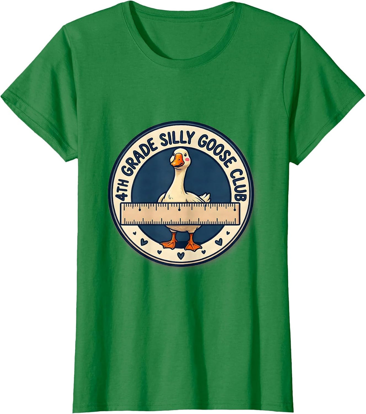 4th Grade Silly Goose Club Funny Teacher Back To School T-Shirt - Kelly Green