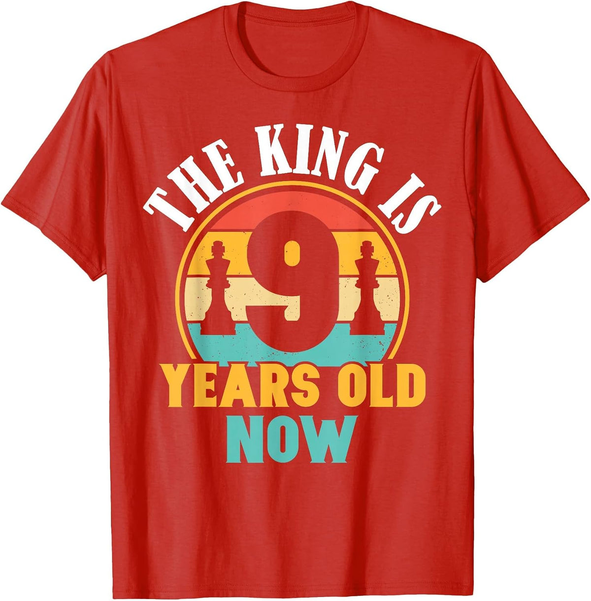 Chess Lover 9th Birthday Chess 9 Years Old Boy Birthday T-Shirt - Red