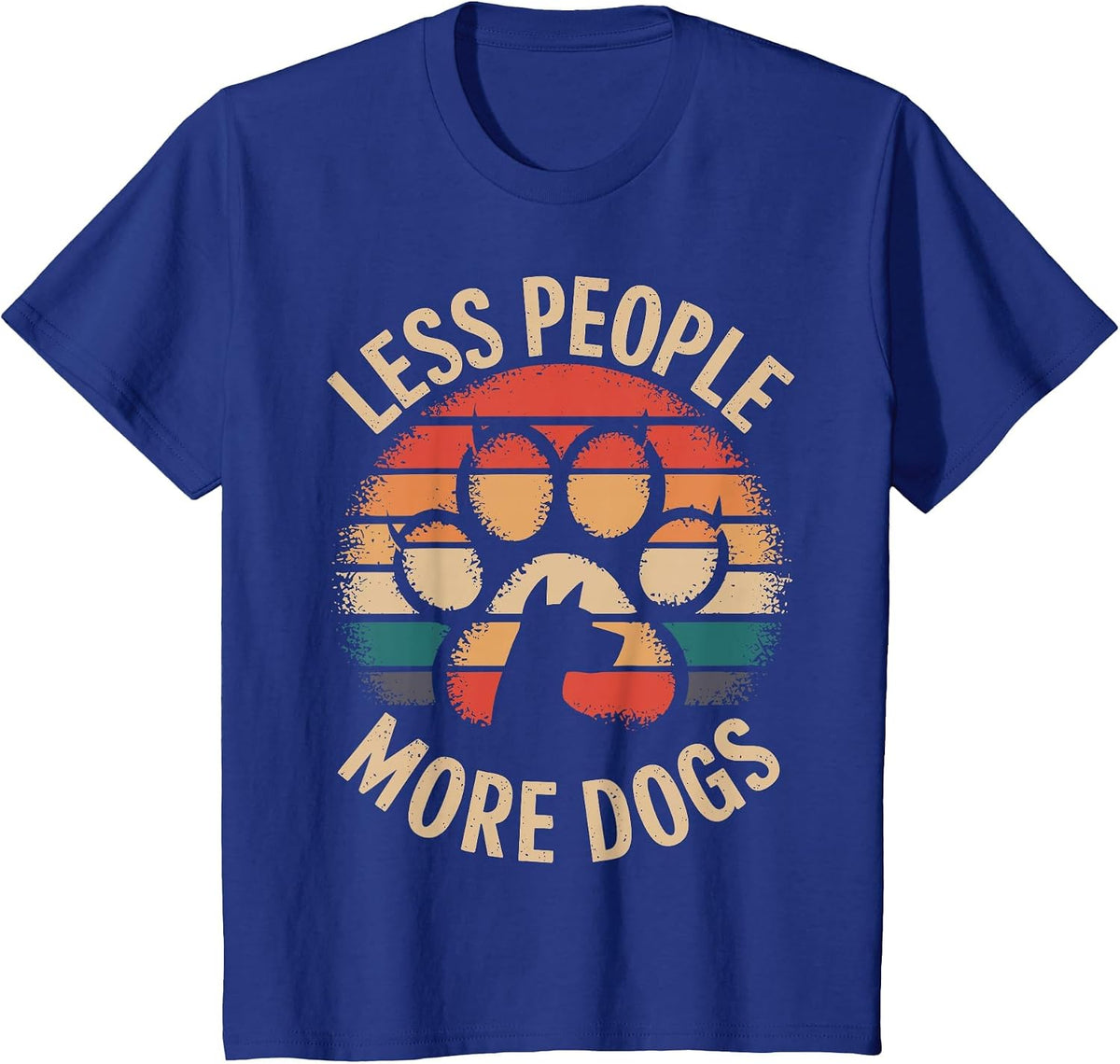Less People More Dogs Funny Dog Lover Dog Mom T-Shirt - Royal Blue
