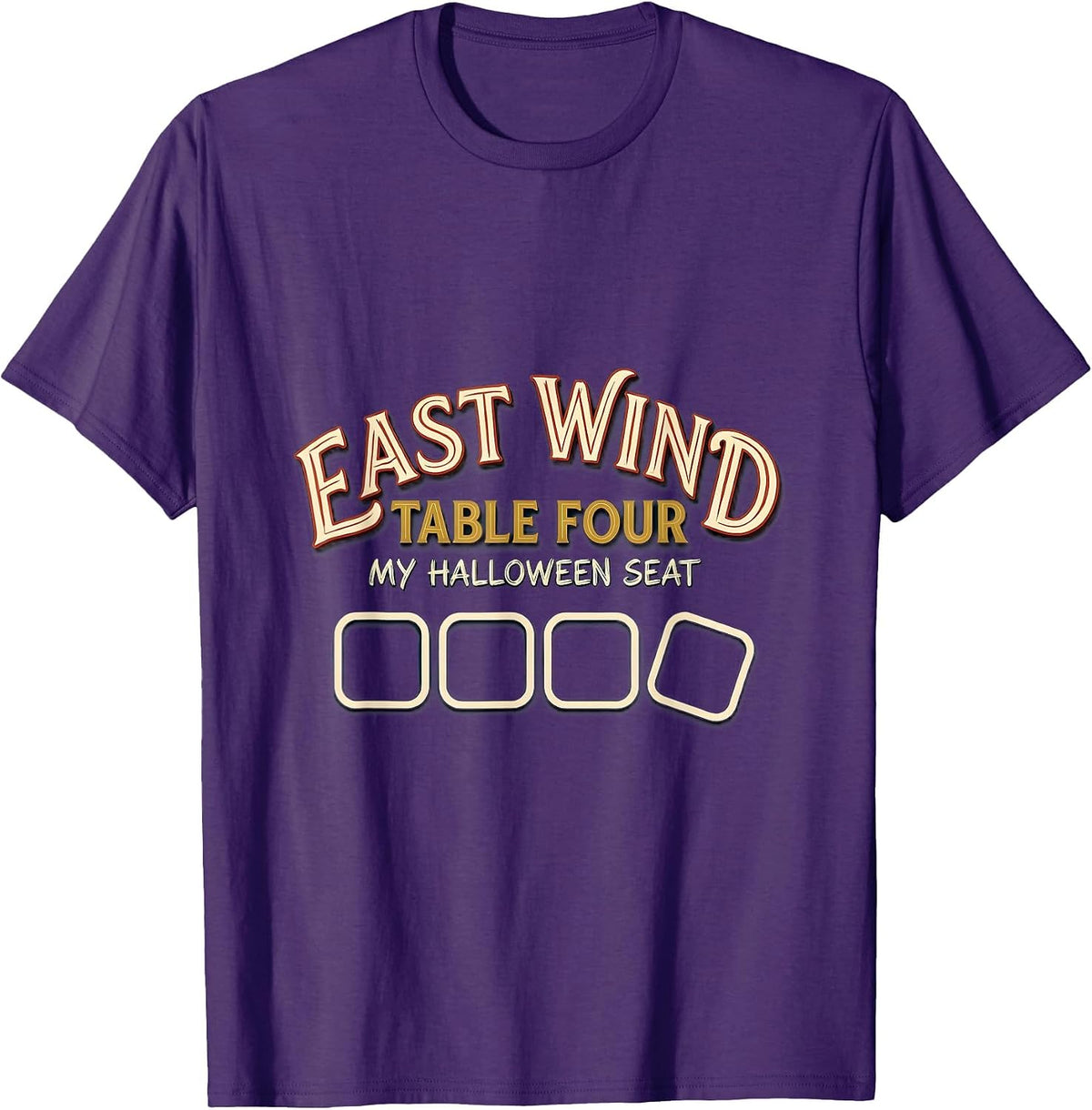 East Wind, Table Four My Halloween Seat Mahjong T-Shirt - Purple