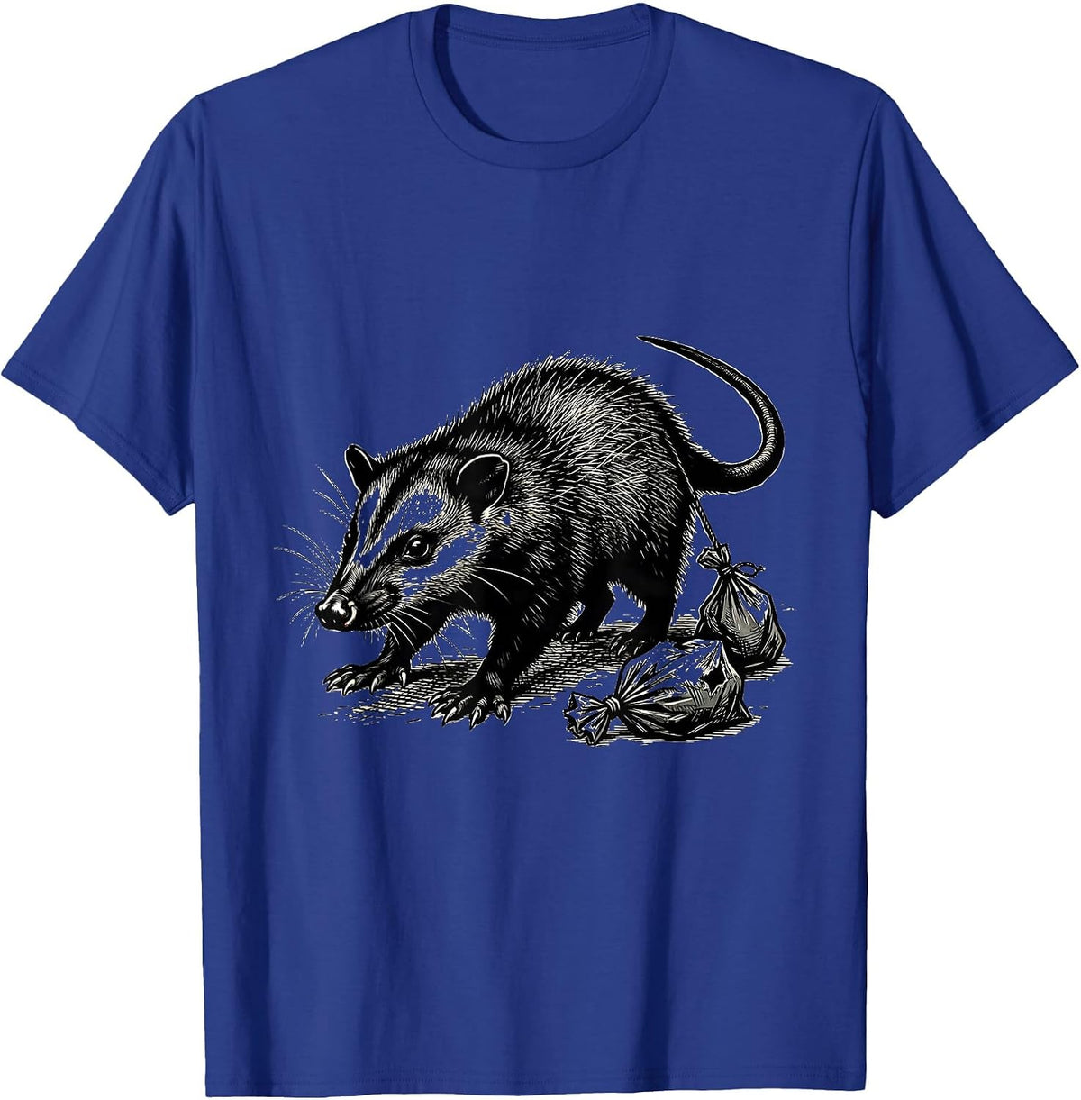 Ragged Opossum Hauling Trash Funny Animal Meme Lover T-Shirt - Royal Blue