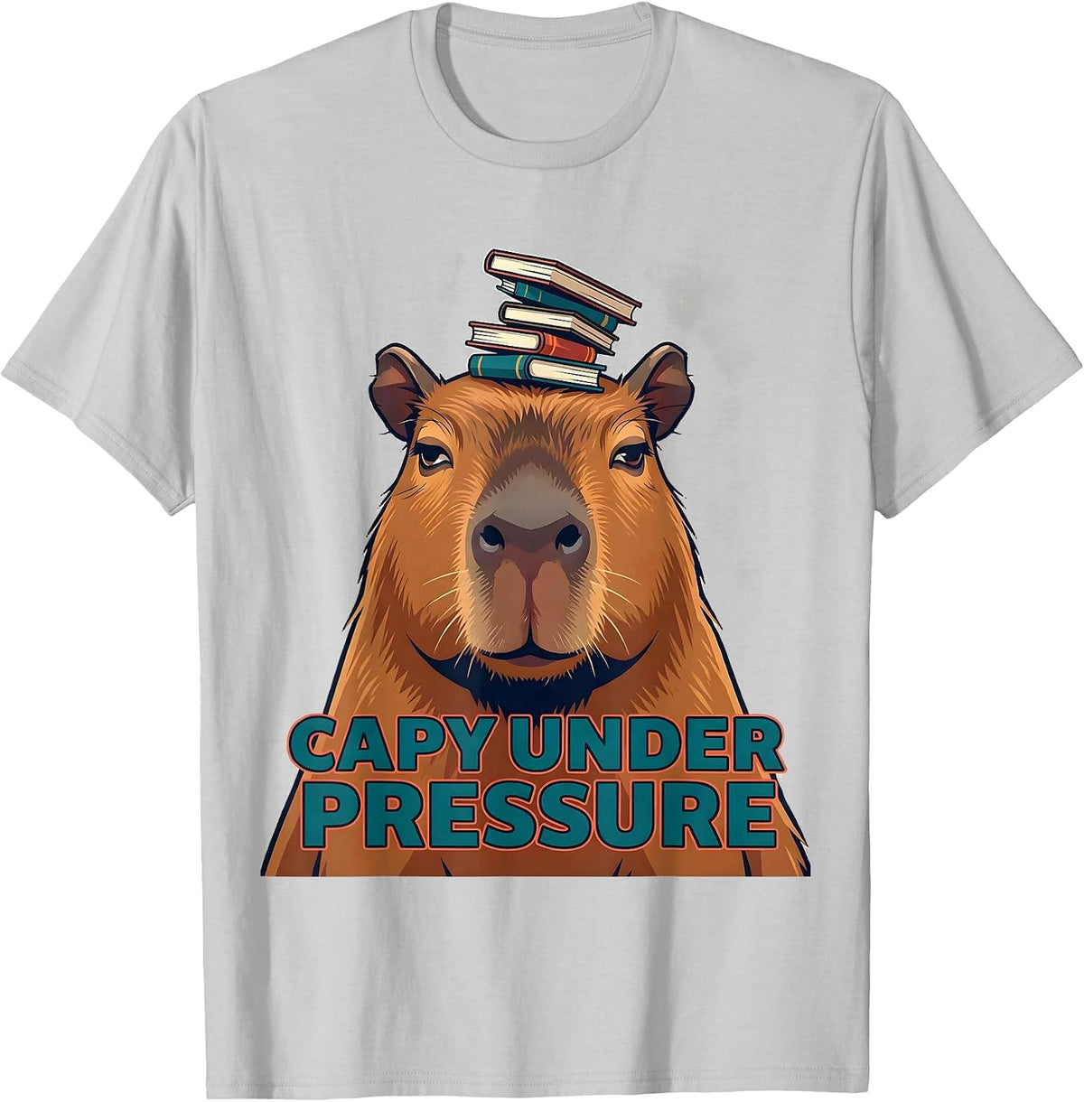 Men's Capy Under Pressure Funny Capybara Meme Animal Humor T-Shirt - Silver Grey