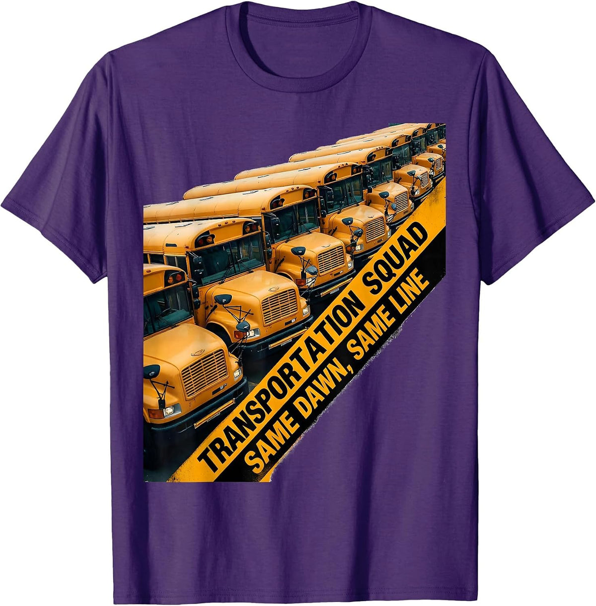 Men's Transportation Squad, Same Dawn, Same Line Bus Driver T-Shirt - Purple