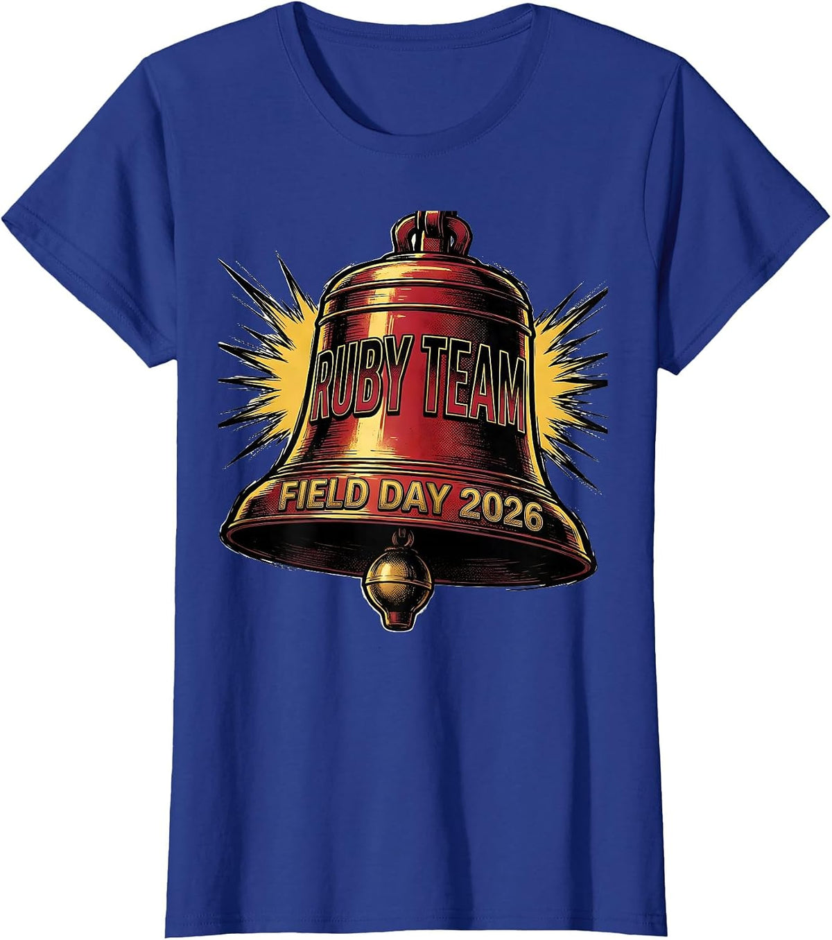 Women's Ruby Team Field Day 2026 Comic Book Teacher Kids T-Shirt - Royal Blue