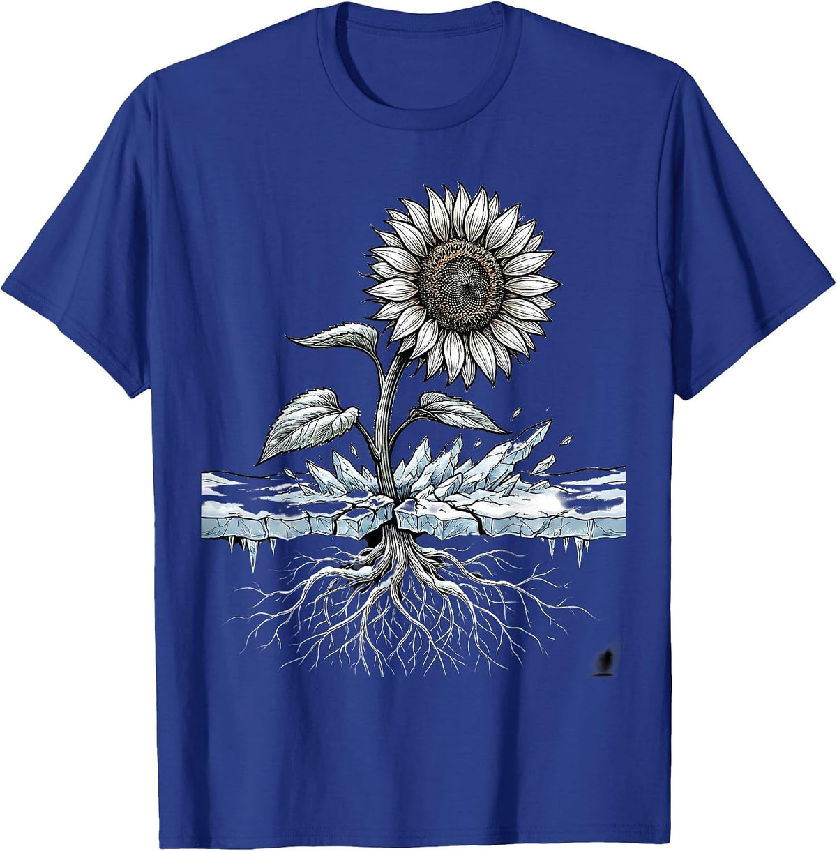 Men's Sunflower Through Snow Suicide Awareness Graphic T-Shirt - Royal Blue