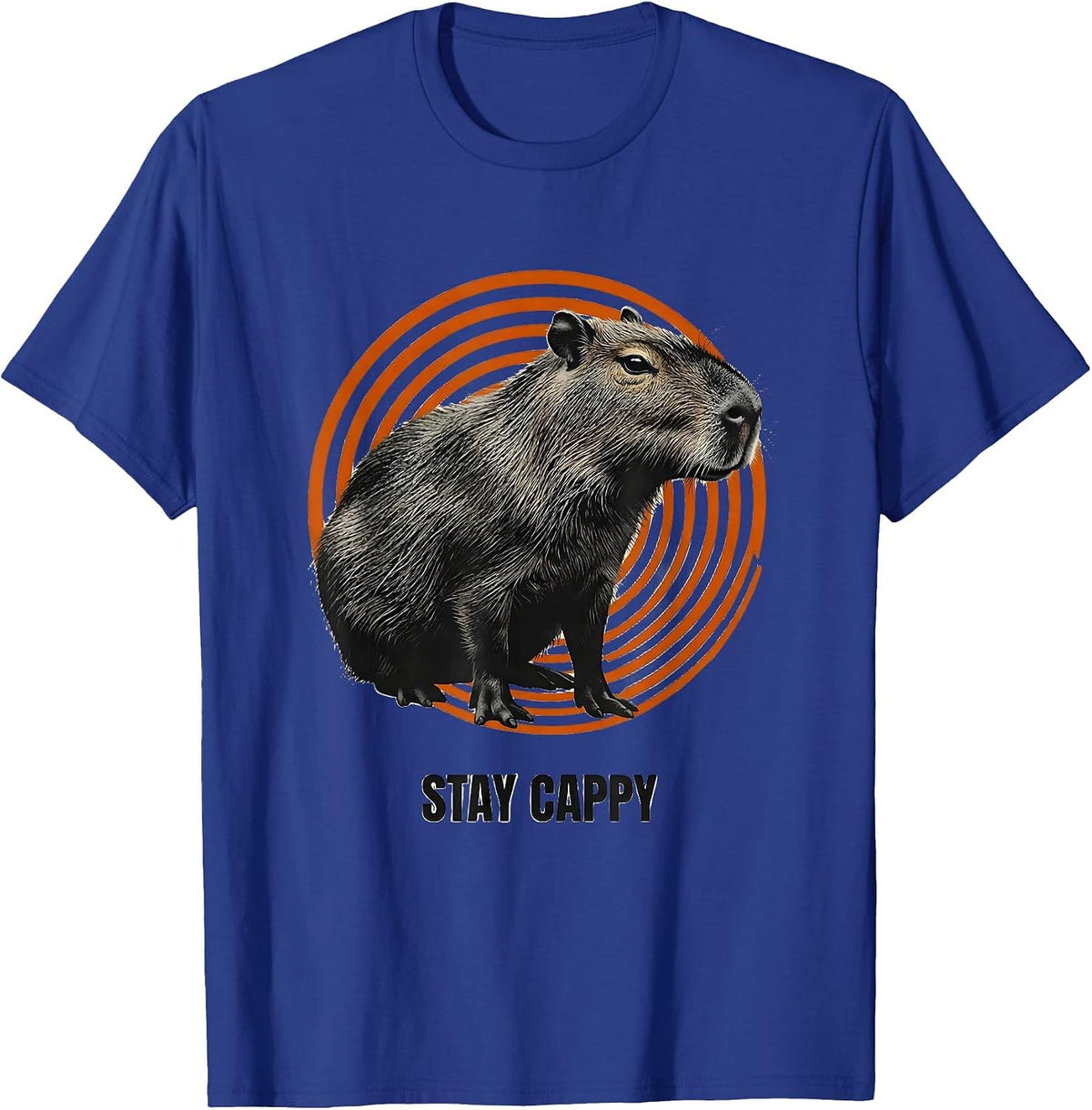 Stay Cappy Funny Capybara Meme Animal Humor T-Shirt - Royal Blue