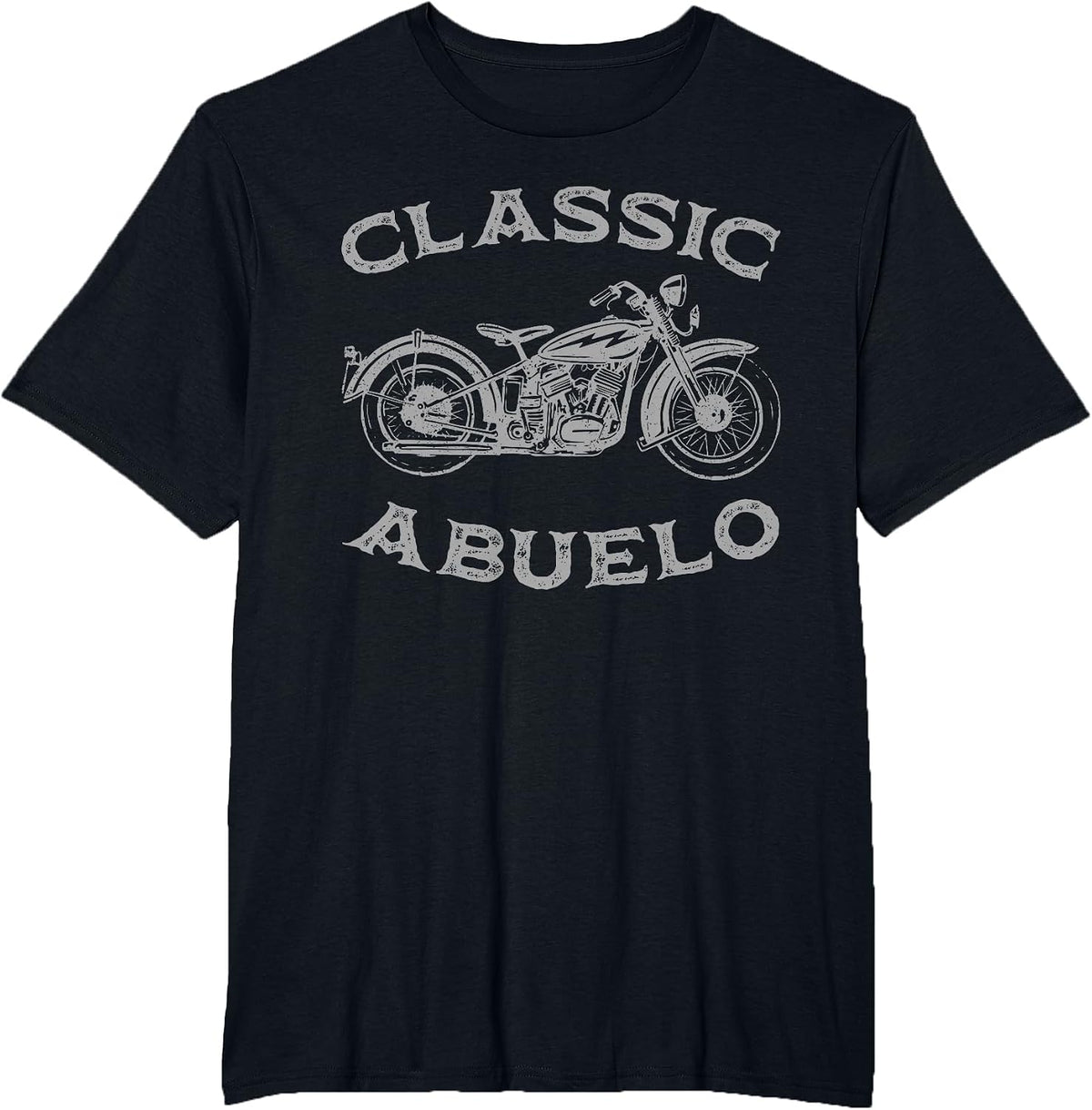Vintage Classic Abuelo Motorcycle Graphic Mens Grandpa Biker T-Shirt - Black