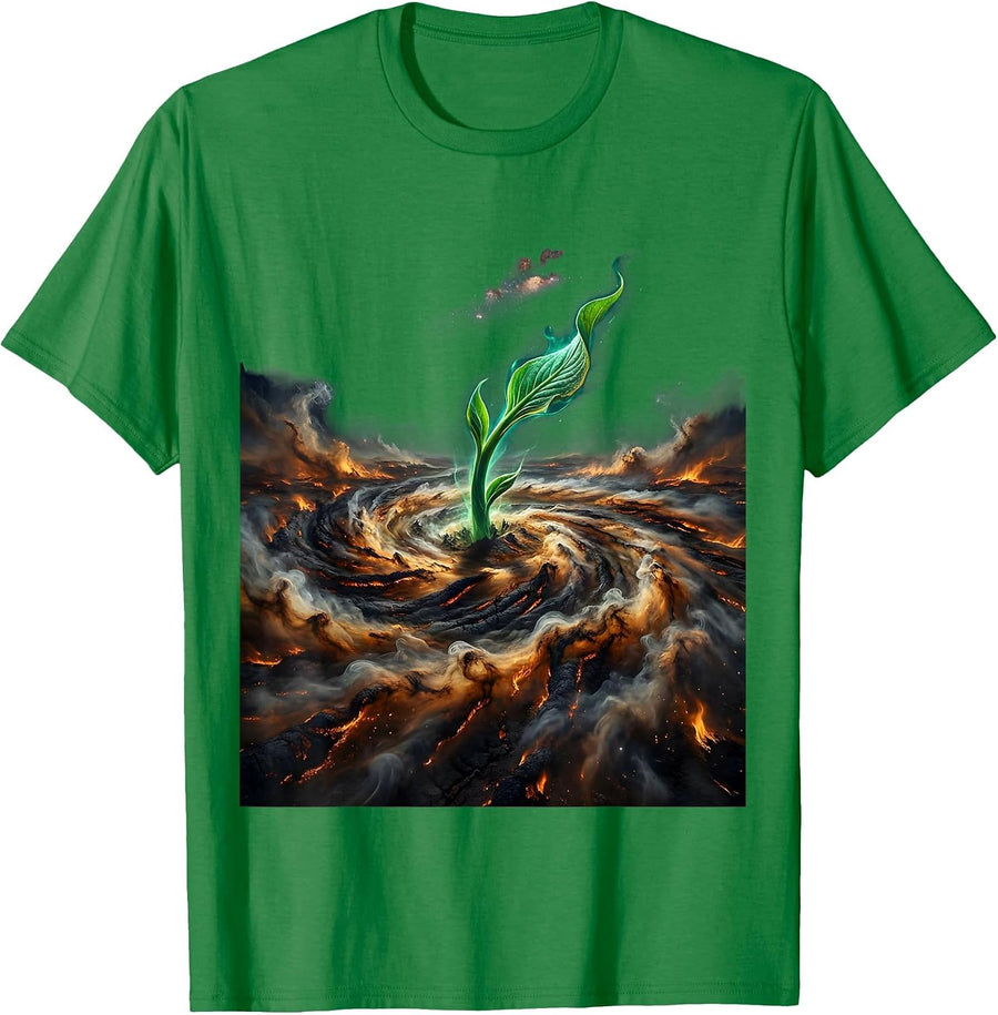 Men's Suicide Prevention Wildfire Hope Green Shoot T-Shirt - Kelly Green