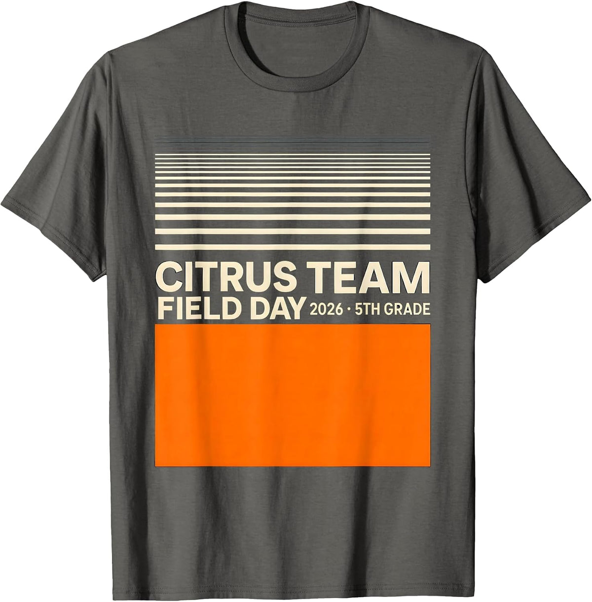 Men's CITRUS TEAM FIELD DAY 2026 5TH GRADE Cheerful School Spirit T-Shirt - Asphalt Grey