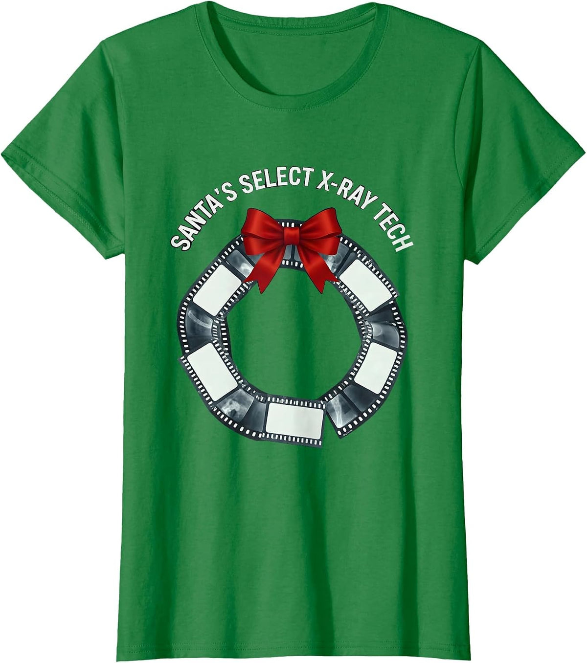 Women's Santa's Select X-Ray Tech Radiology Tech Christmas Humor T-Shirt - Kelly Green