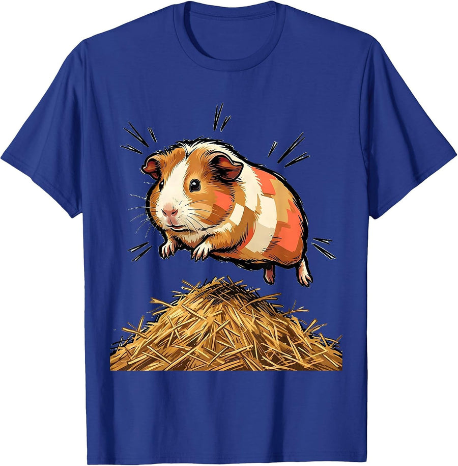 Rounded Guinea Pig Joy Marker Outline Farm Animal Lover Gift T-Shirt - Royal Blue