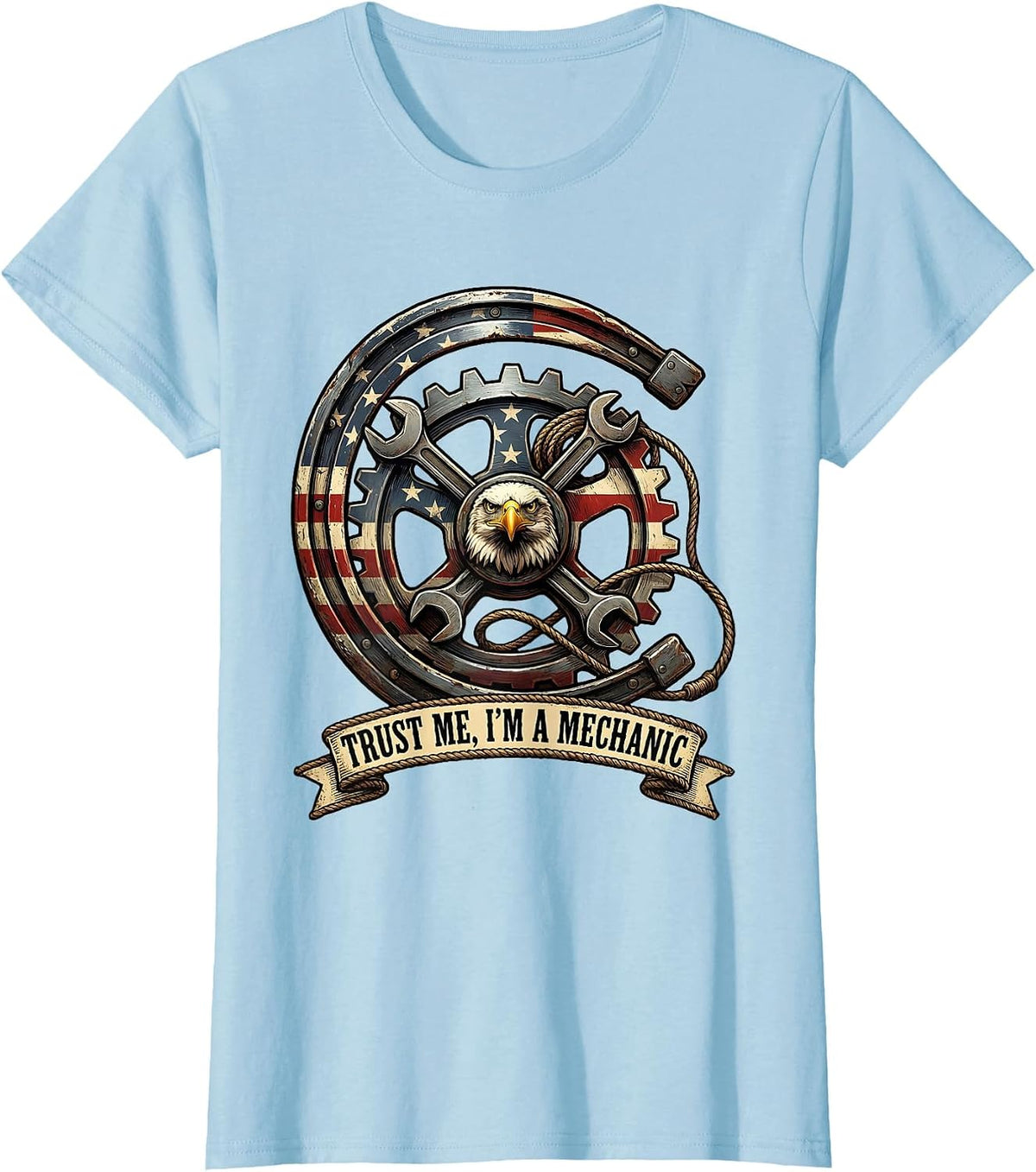 Trust Me I'm a Mechanic Funny Trade Design T-Shirt - Baby Blue