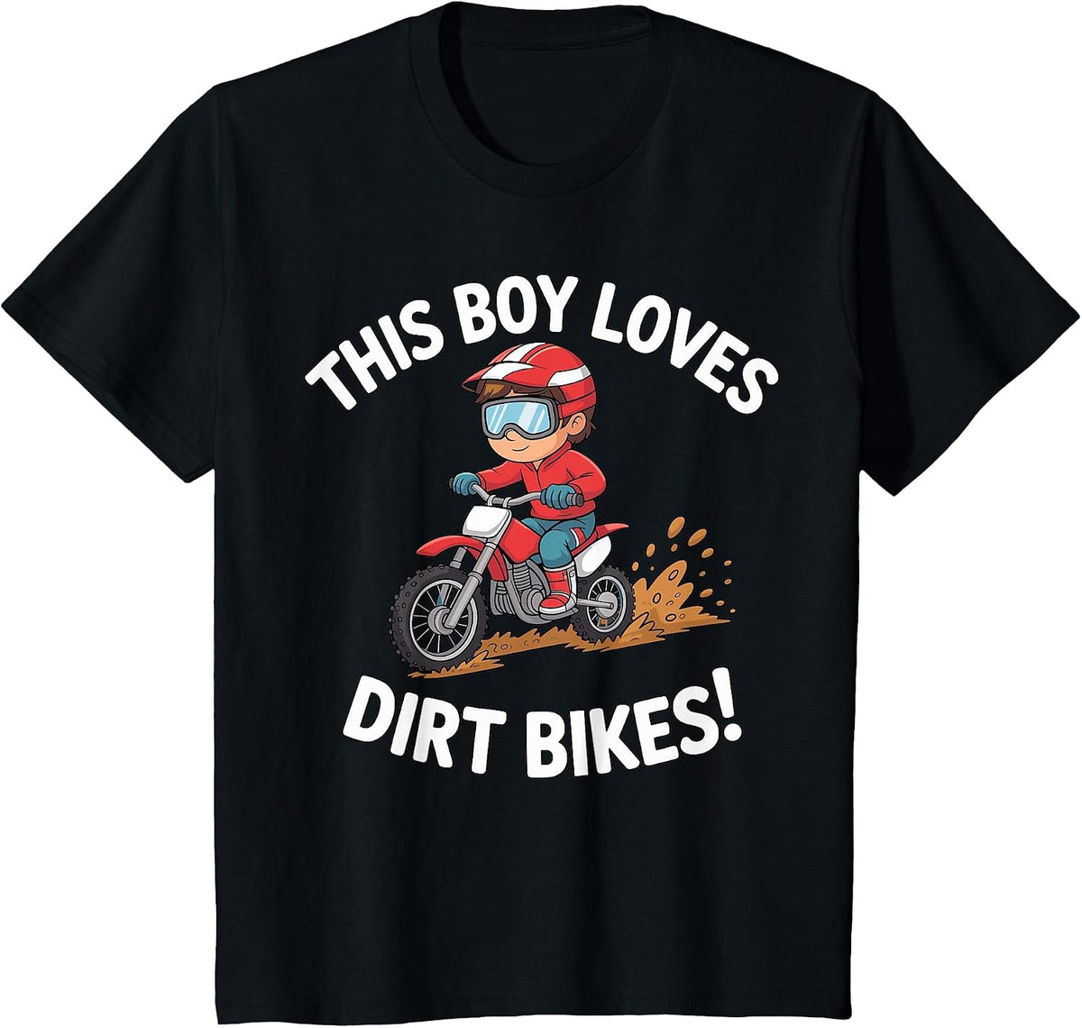 This Boy Loves Dirt Bikes Motocross T-Shirt - Black
