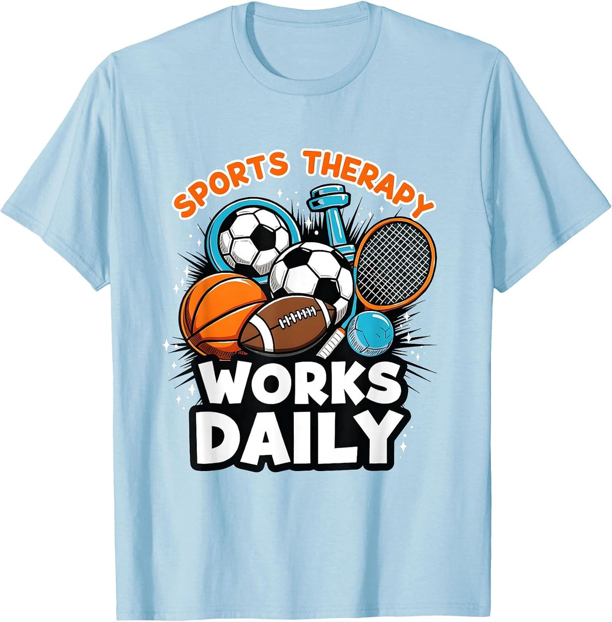 Sports Therapy Works Daily Athletic Graphic T-Shirt - Baby Blue