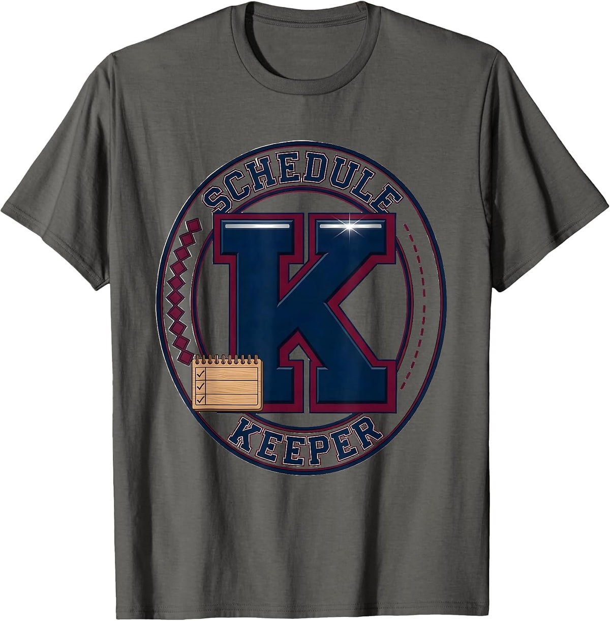 Schedule Keeper Sparkle Variety Funny School Counselor T-Shirt - Asphalt Grey