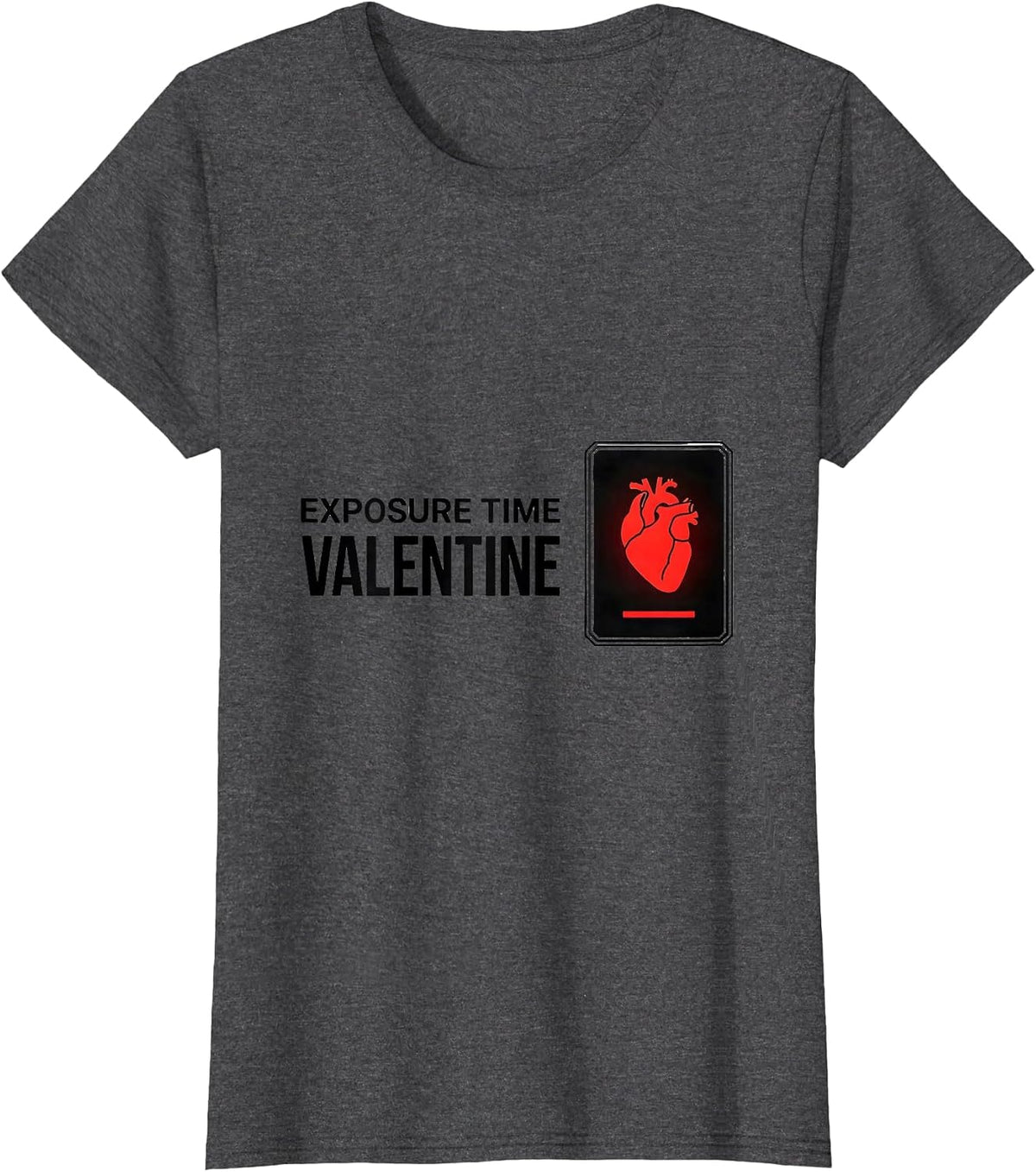 Women's Exposure Time Valentine Funny Radiology Tech Gift T-Shirt - Dark Heather Grey