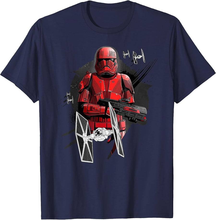 Star Wars The Rise of Skywalker Red Trooper Universe T-Shirt - Navy Blue