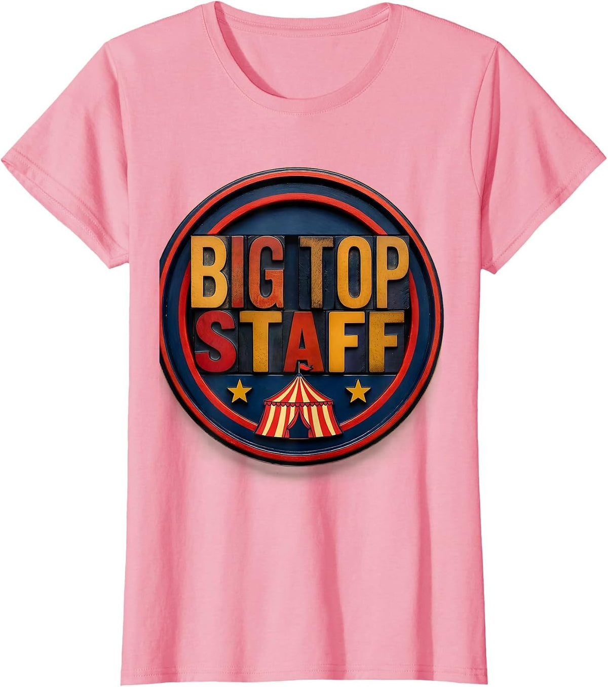 Women's Big Top Staff Funny Circus Carnival Costume Party Staff Role T-Shirt - Pink
