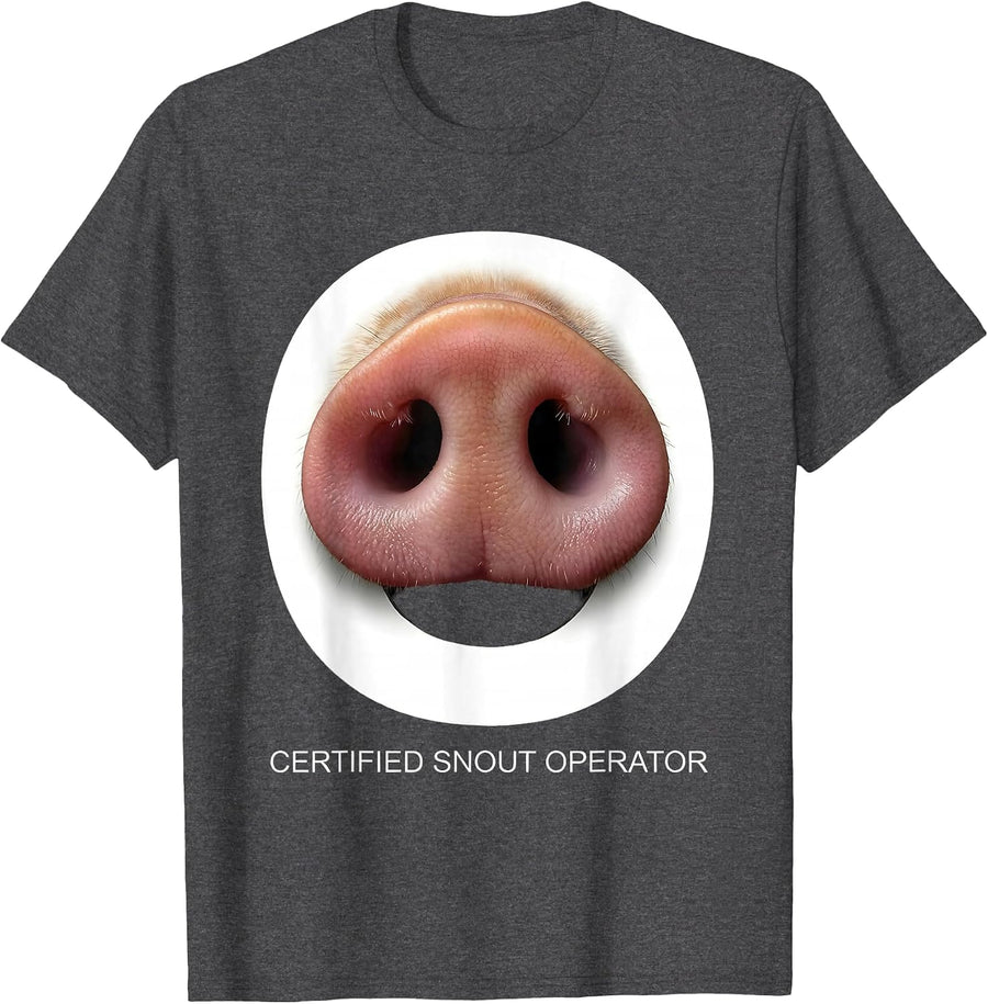 Men's Certified Snout Operator Funny Guinea Pig Lover Pet T-Shirt - Dark Heather Grey