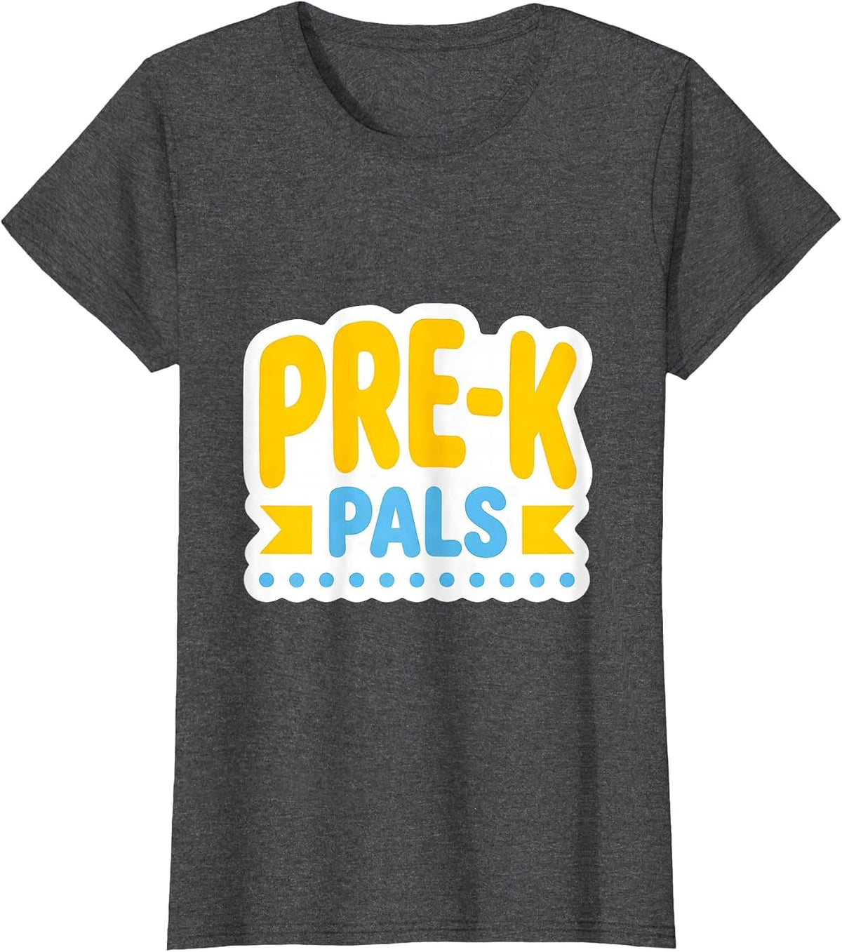Women's Pre-K Pals Playful Back To School Teachers Students First T-Shirt - Dark Heather Grey