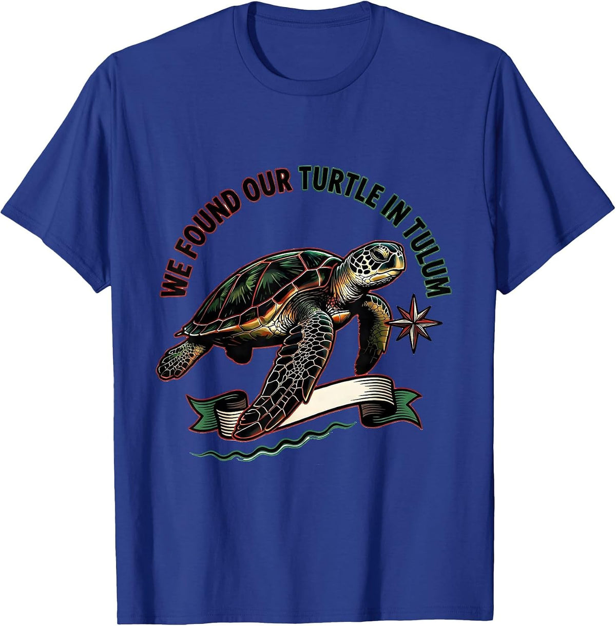 Men's We Found Our Turtle In Tulum Tattoo Sea Turtle Ocean Animal T-Shirt - Royal Blue