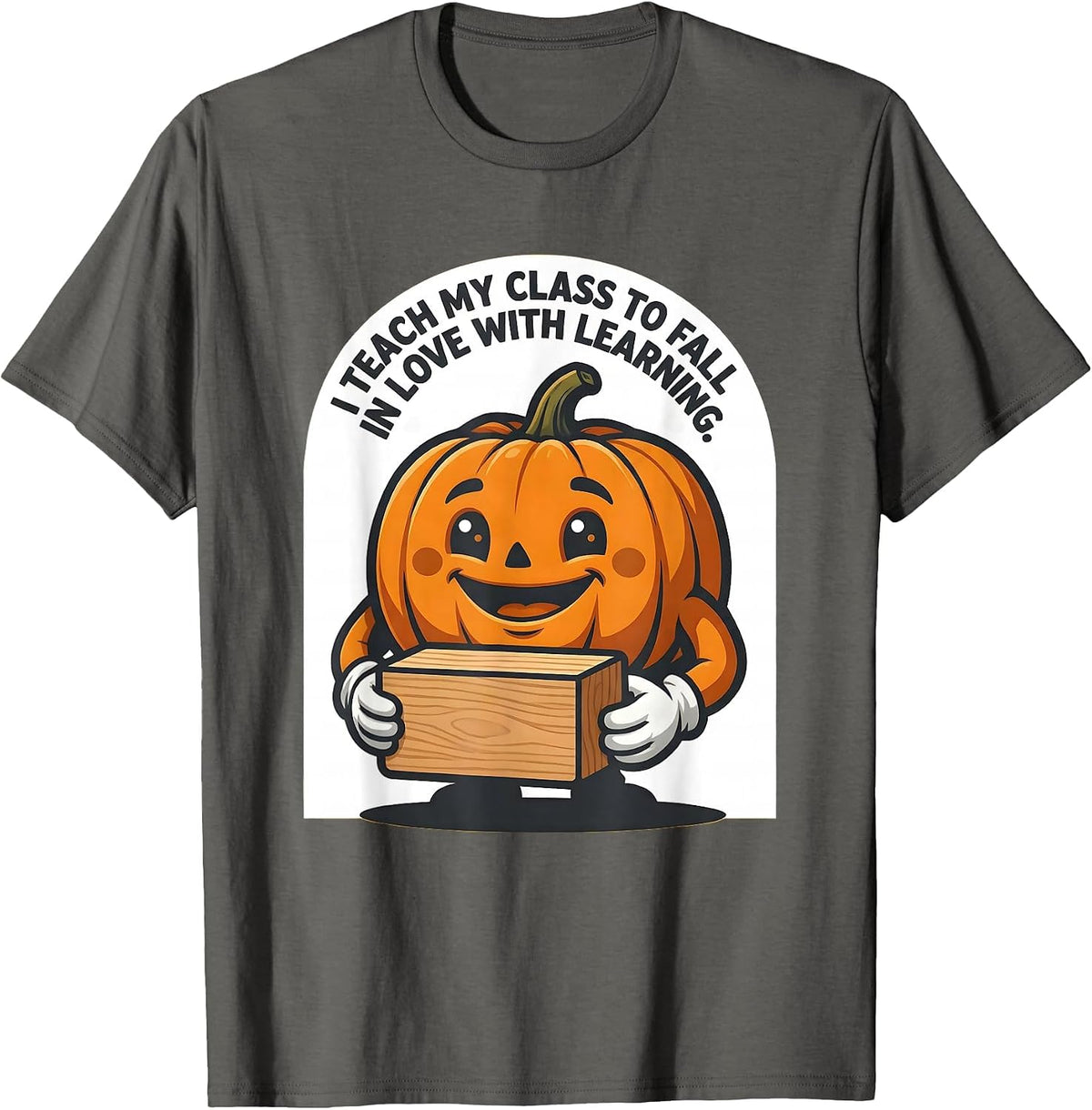 I Teach My Class To Fall In Love With Learning Teacher T-Shirt - Asphalt Grey