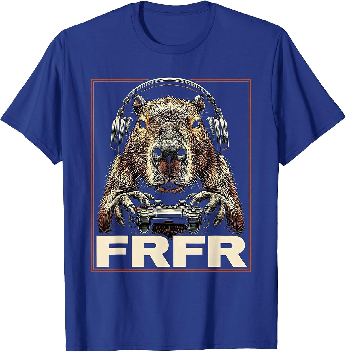 Frfr Capybara Gamer Meme Humor Funny Teen Gift T-Shirt - Royal Blue