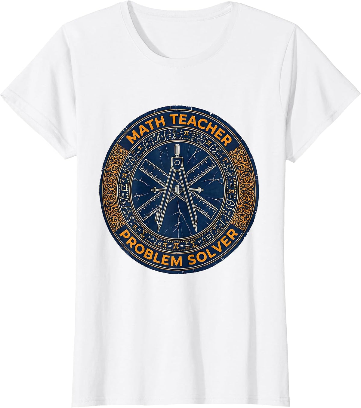 Math Teacher Problem Solver Graphic Design T-Shirt - White