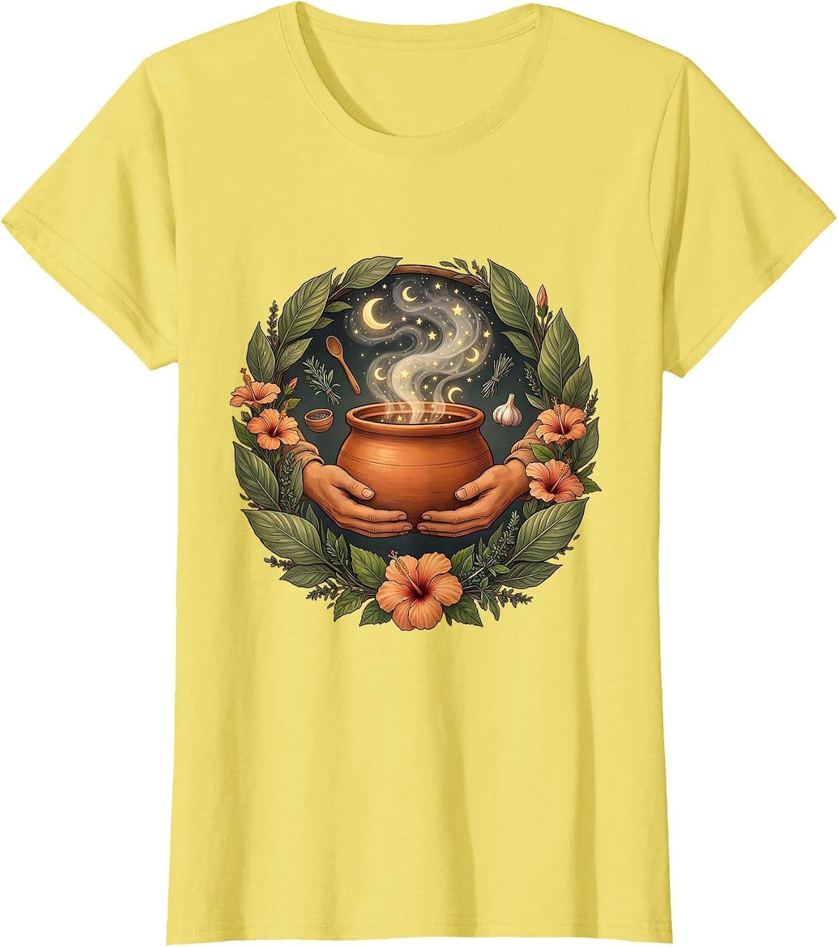 Women's Puerto Rican Abuela and Granddaughter Cooking T-Shirt - Lemon Yellow