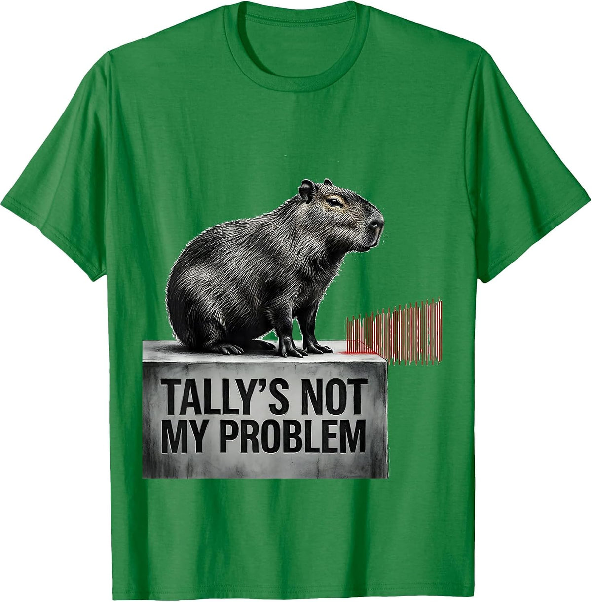 Men's Tally's Not My Problem Funny Capybara Meme Humor Gamer T-Shirt - Kelly Green