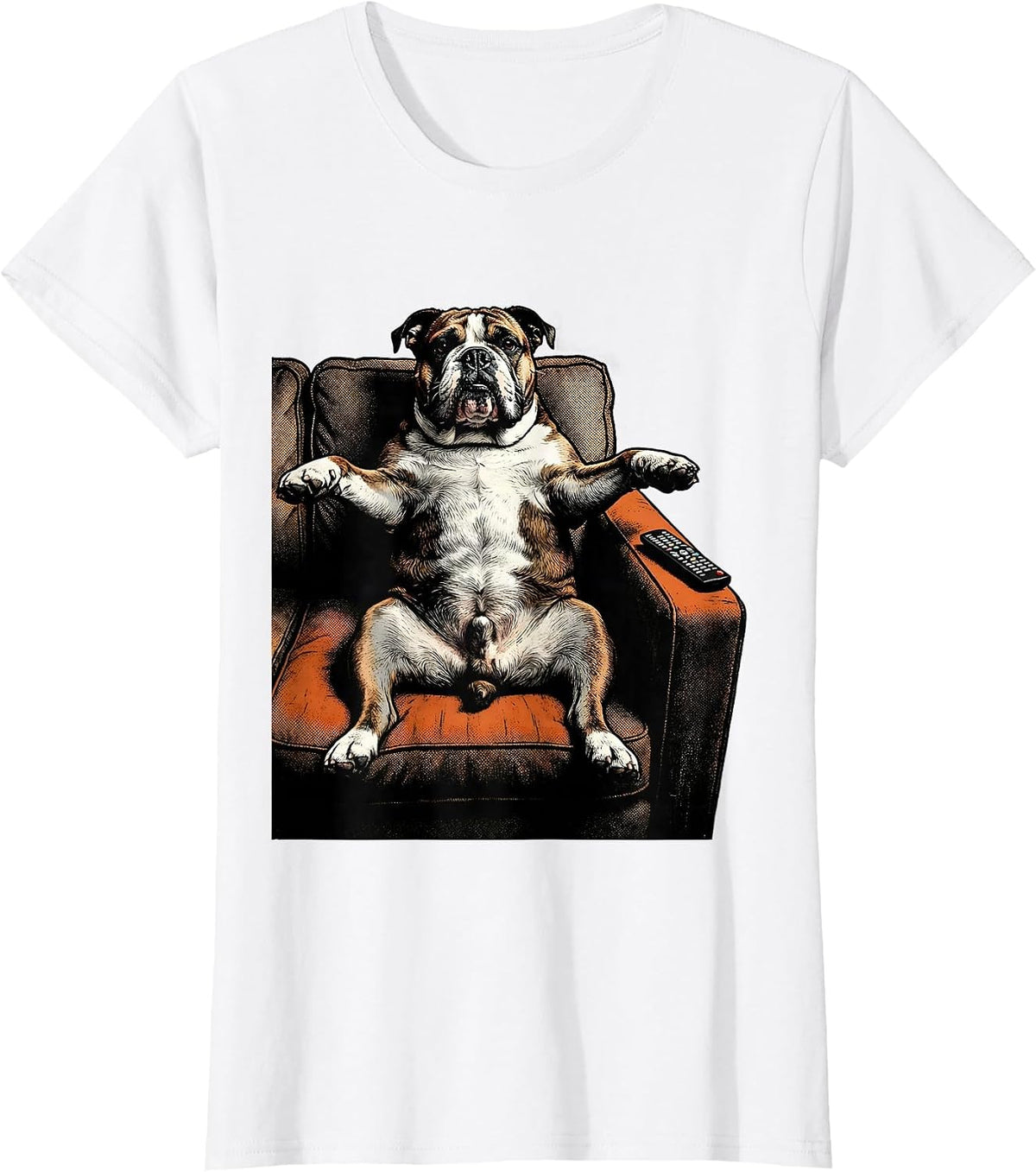 Women's Bull Terrier Belly Rub Funny Dog Meme T-Shirt - White