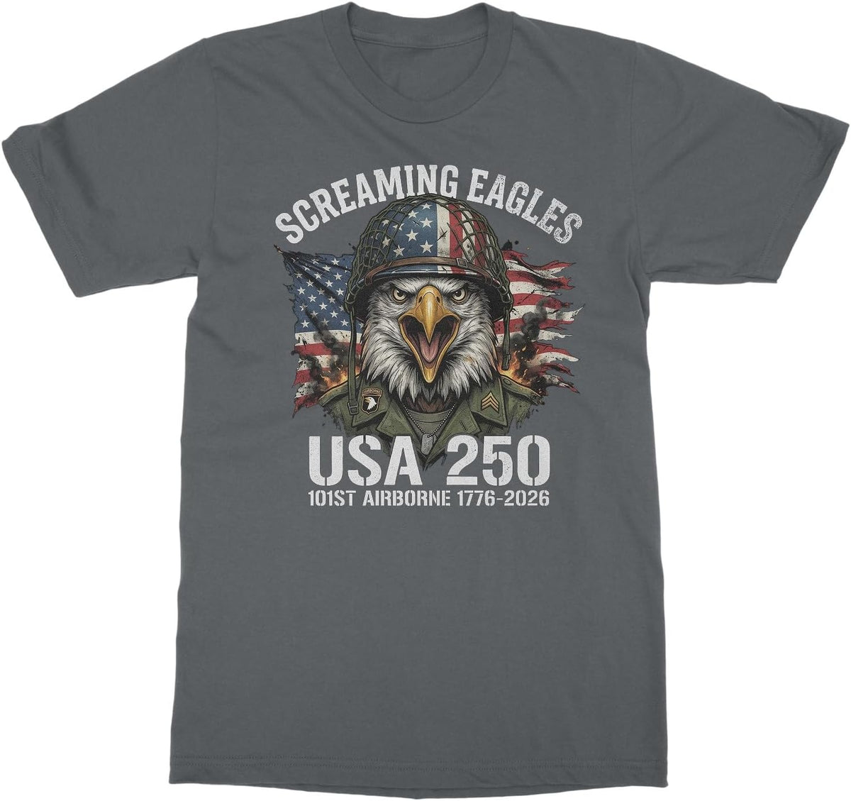 250 Years USA 101st Airborne Screaming Eagles Unisex T-Shirt - Gray