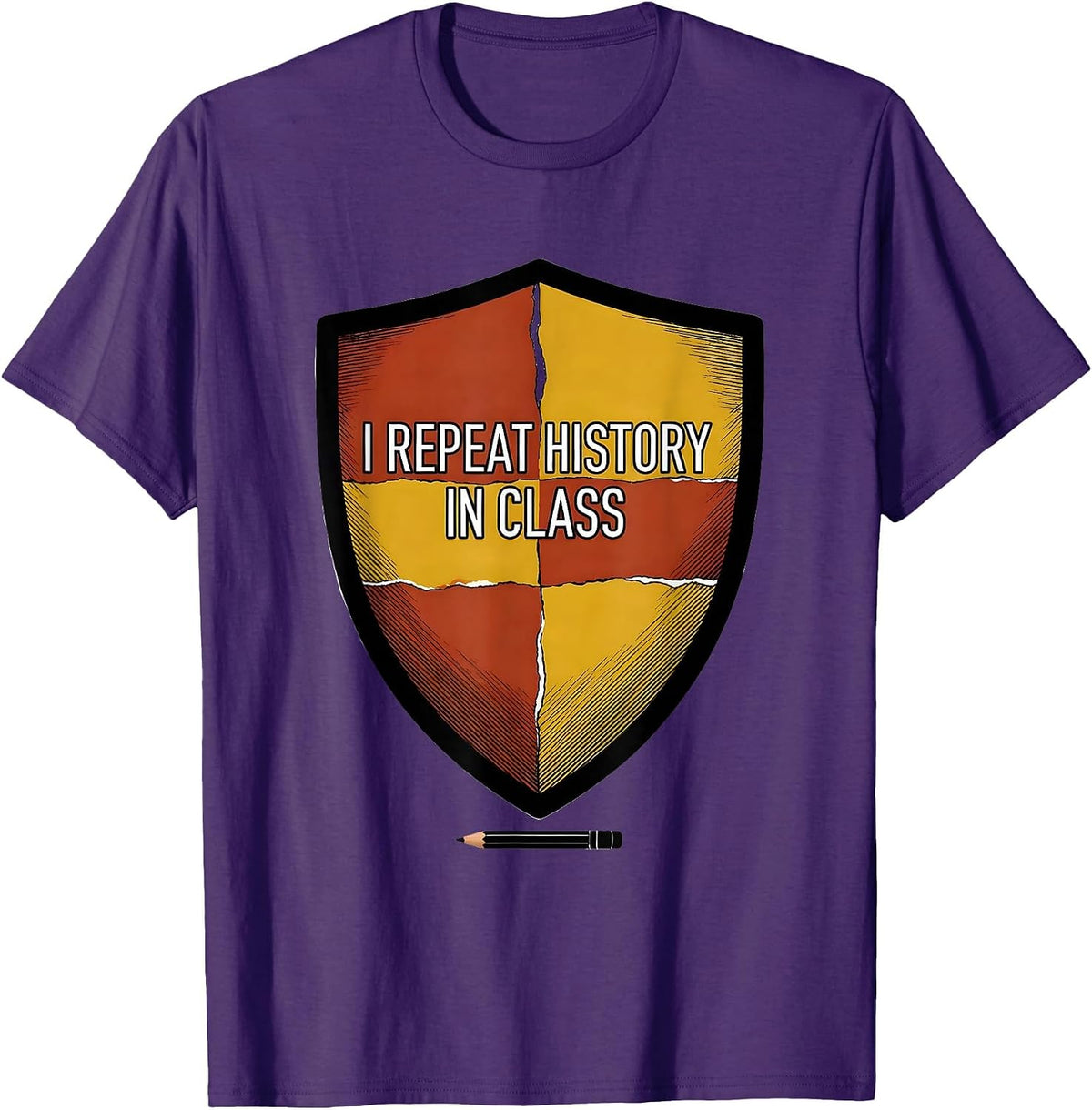 Men's I Repeat History In Class Funny History Teacher Back T-Shirt - Purple