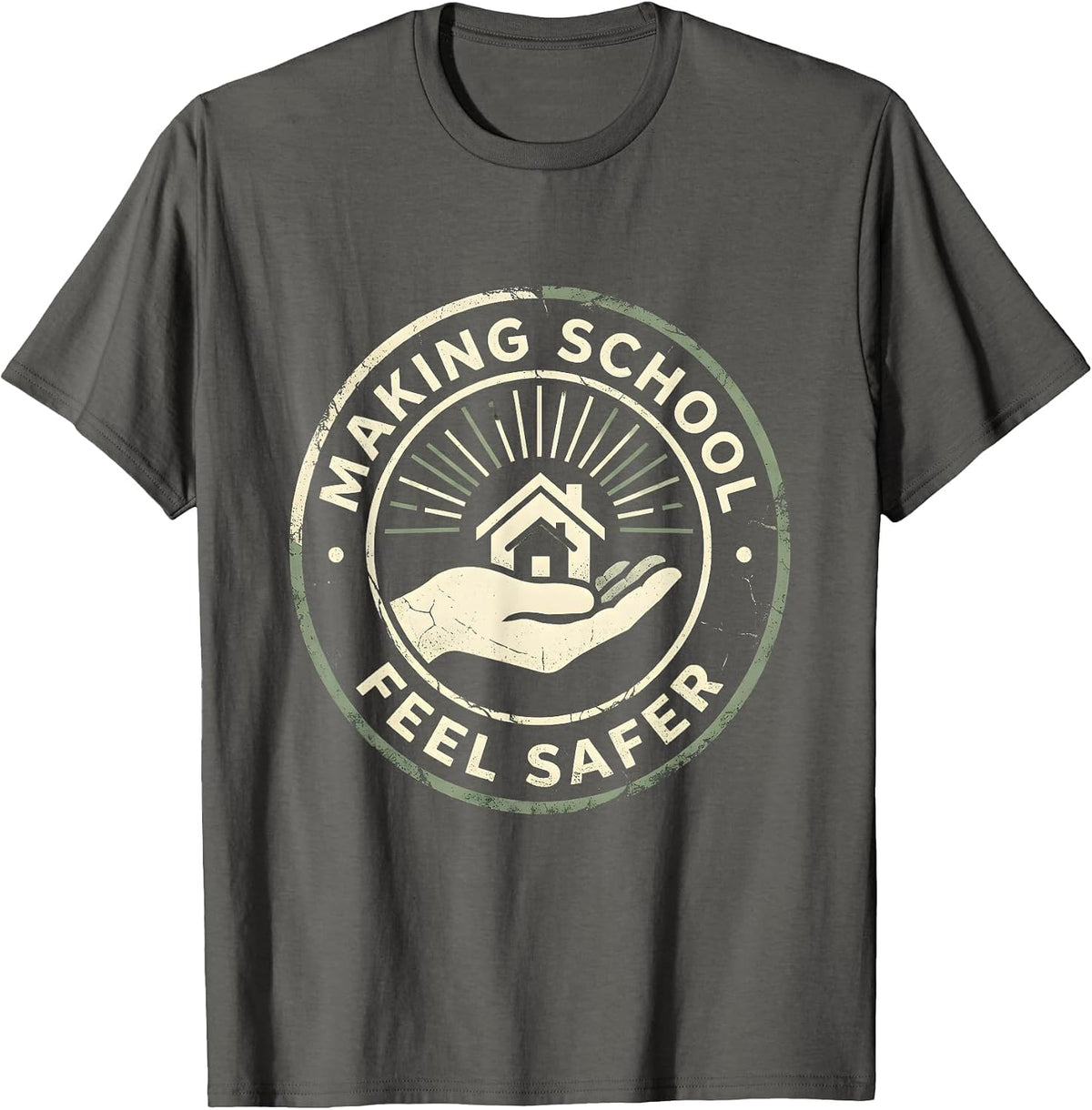Making School Feel Safer School Psychologist Design T-Shirt - Asphalt Grey