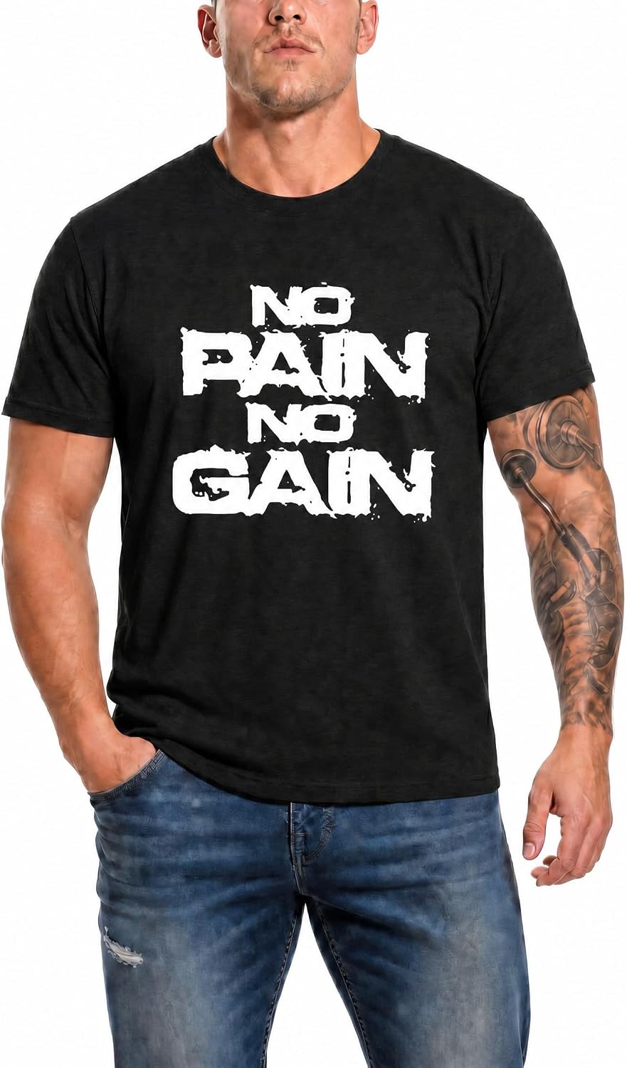 Men's Gym Graphic Tees - Workout Sports T-Shirt for Bodybuilding - G13-black