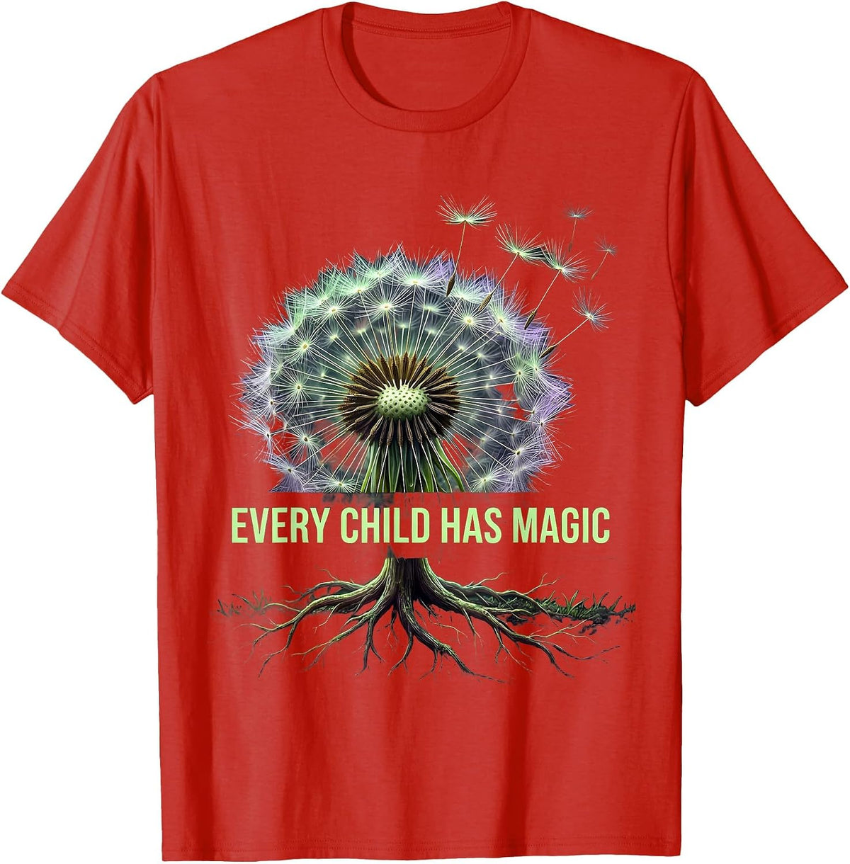 Men's Every Child Has Magic Special Education Design T-Shirt - Red