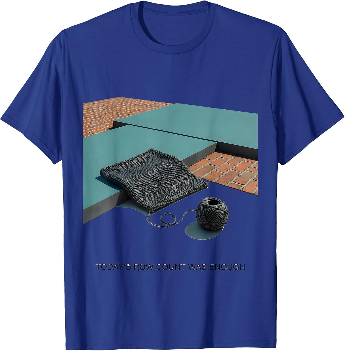 Today's Row Count Was Enough Midcentury Modern Knitting T-Shirt - Royal Blue