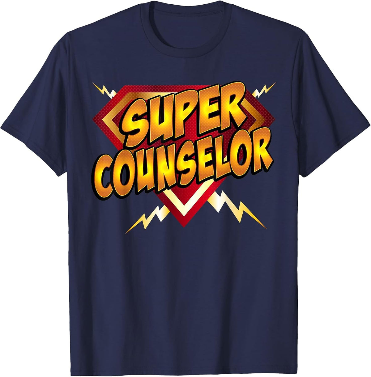Super Counselor Back to School Educational Superhero T-Shirt - Navy Blue