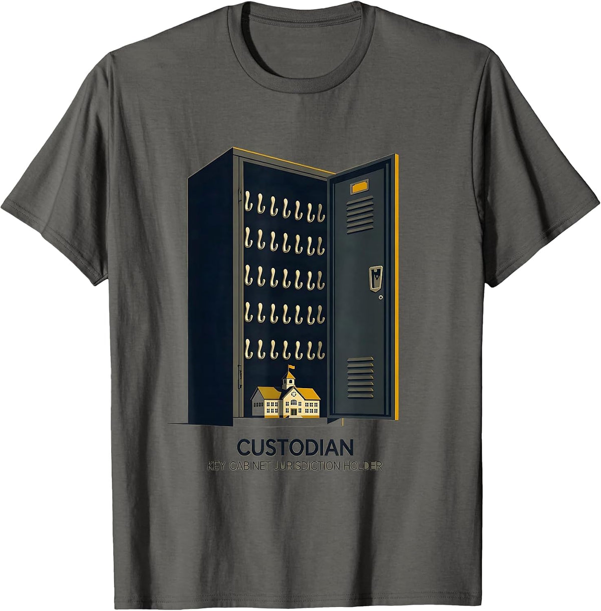Custodian: Key Cabinet Jurisdiction Holder Funny T-Shirt - Asphalt Grey
