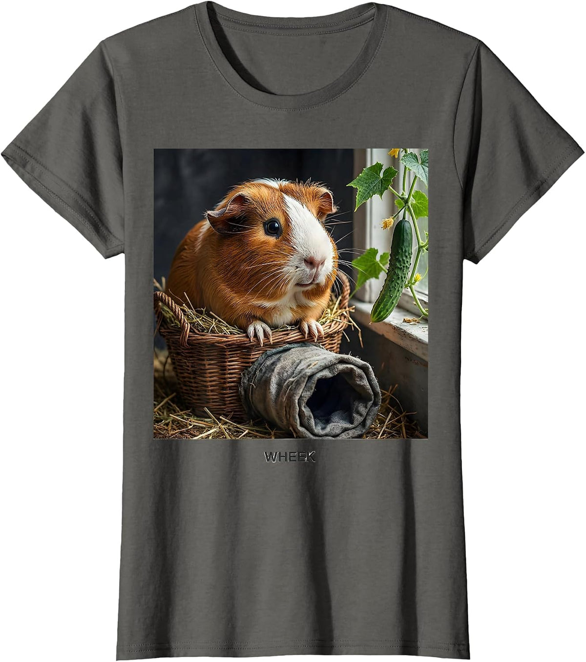 Women's Wheek Funny Guinea Pig Farm Animal Lover Gift for Pig Lovers T-Shirt - Asphalt Grey