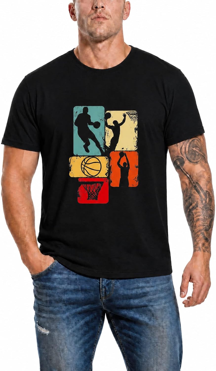 Men's Gym Graphic Tees - Workout Sports T-Shirt for Bodybuilding - G4-black