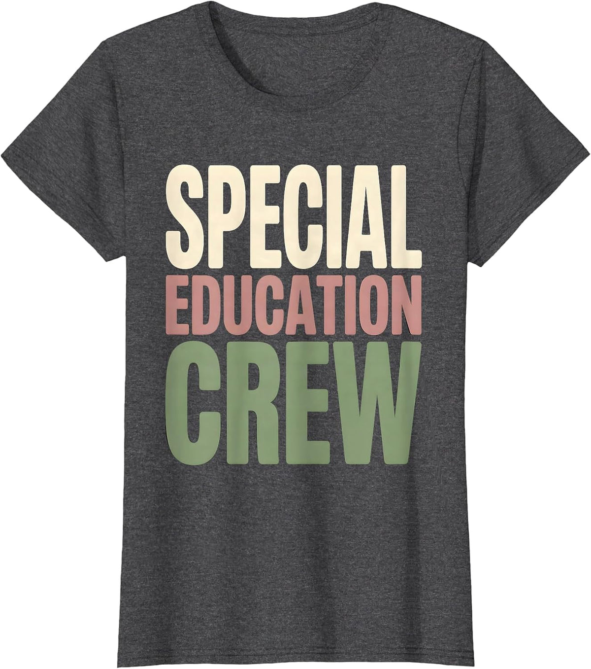 Women's Special Education Crew Funny SPED Teacher Team Pride T-Shirt - Dark Heather Grey