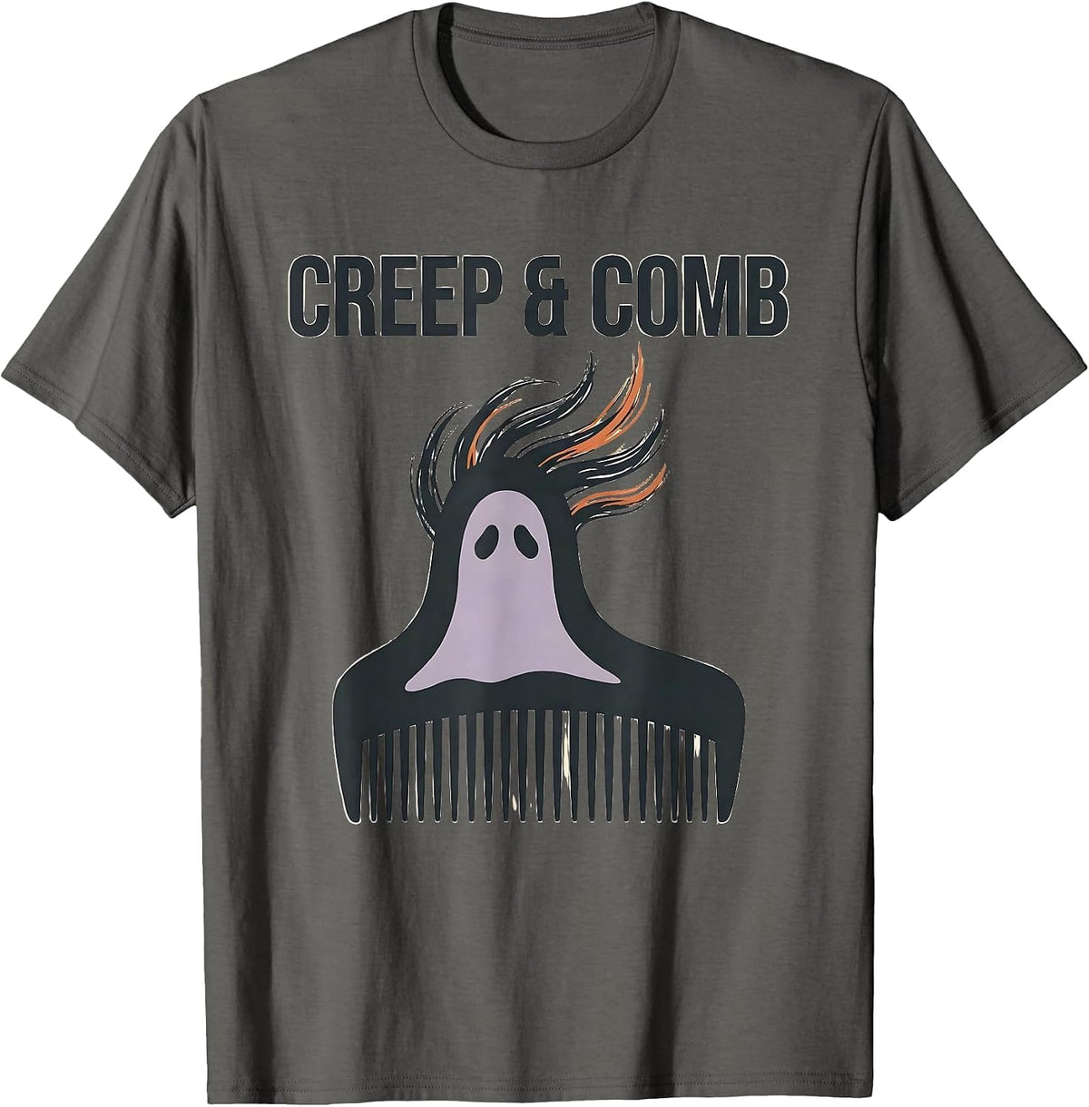 Creep & Comb Editorial Conceptual Halloween Skeleton T-Shirt - Asphalt Grey