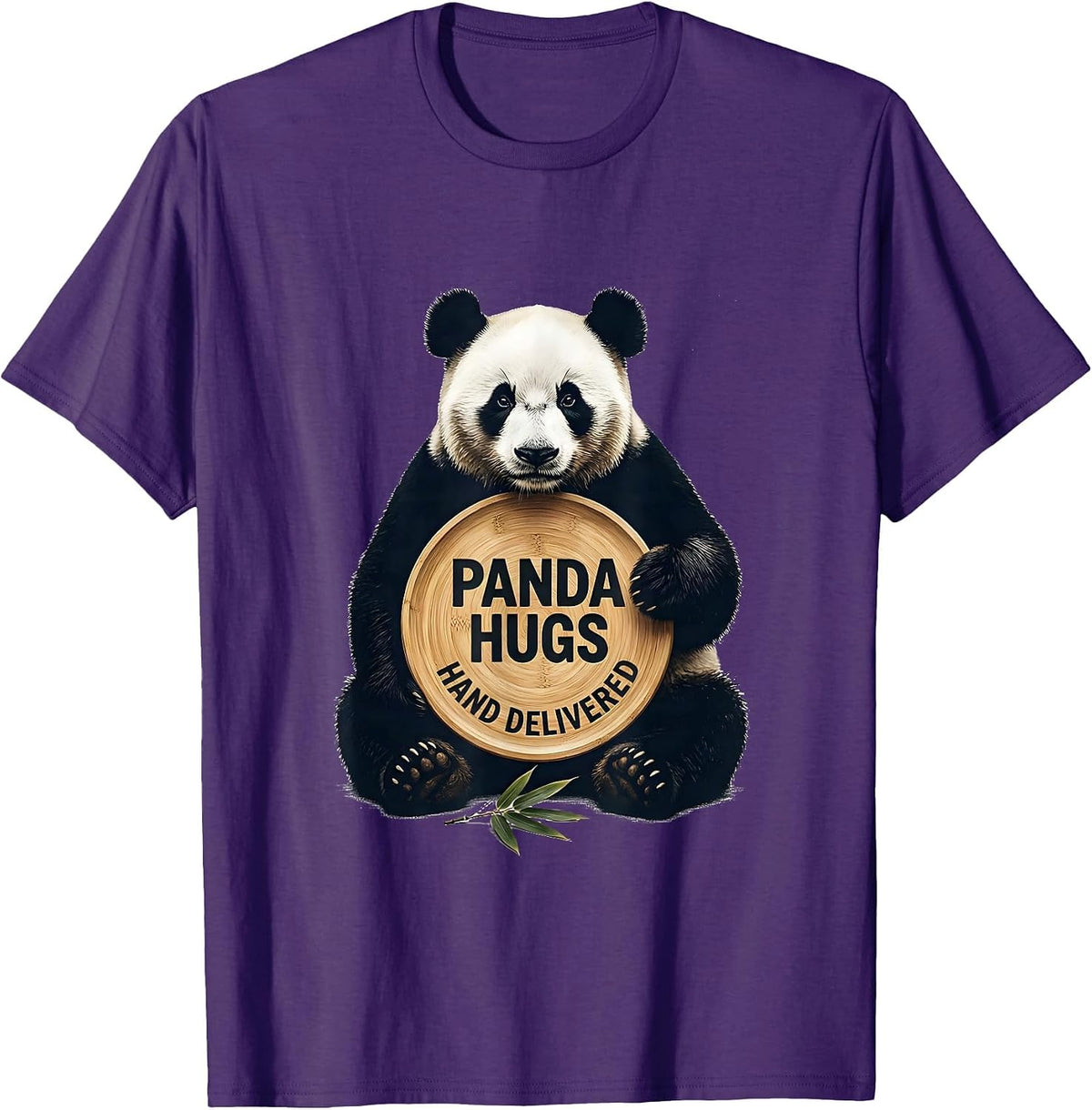 Panda Hugs Hand Delivered Cute Humor Panda Lover Gift T-Shirt - Purple