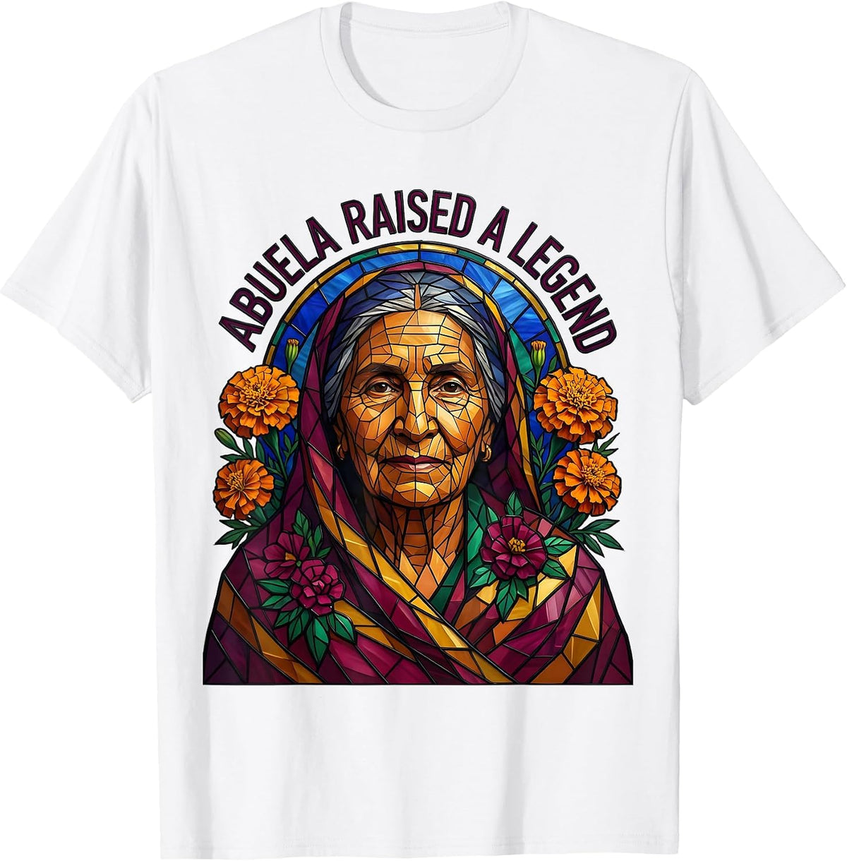 Men's Abuela Raised A Legend Hispanic Heritage Design T-Shirt - White